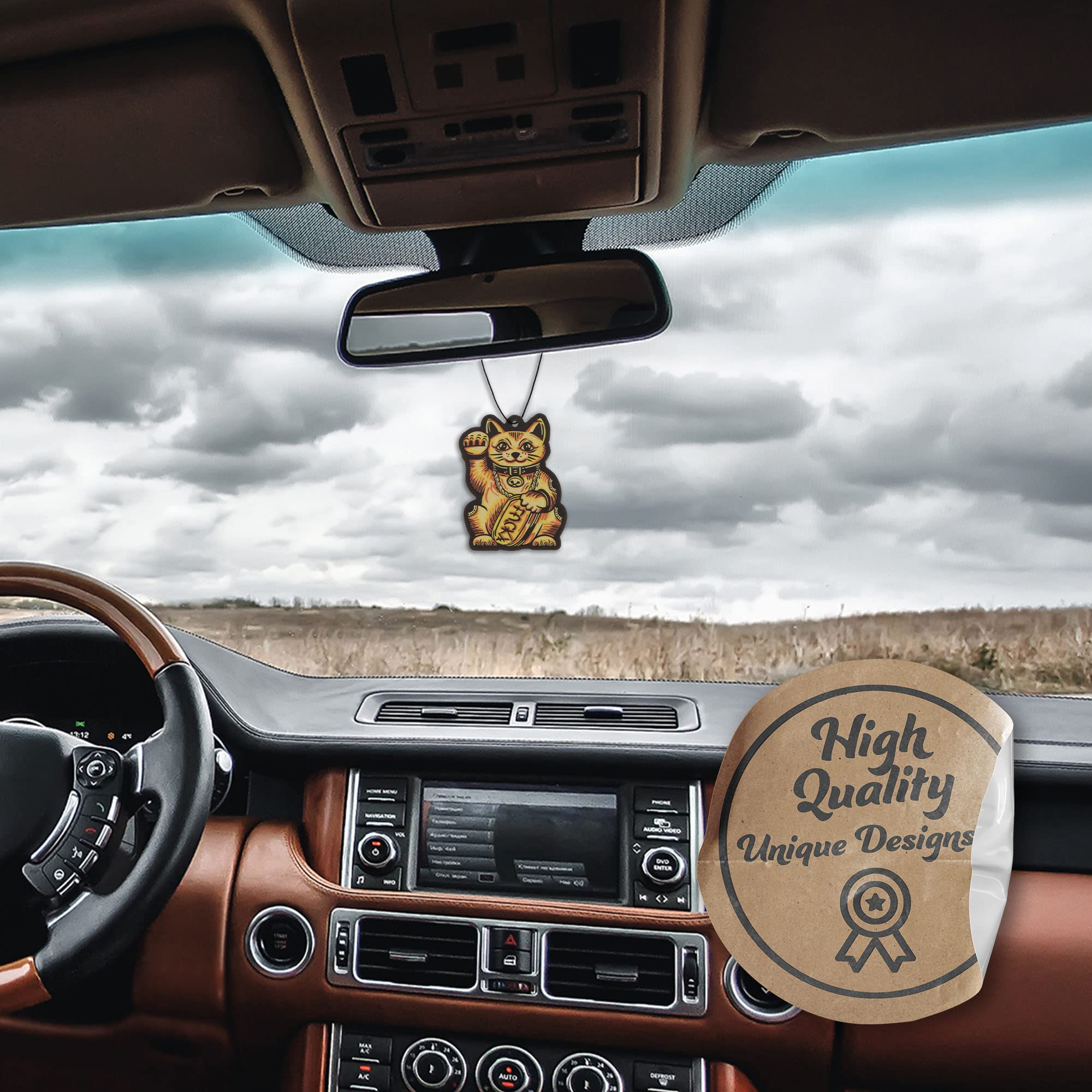 Lucky Cat Car Air Freshener 3 Pack Scented With Essential Oils (3 Pack)