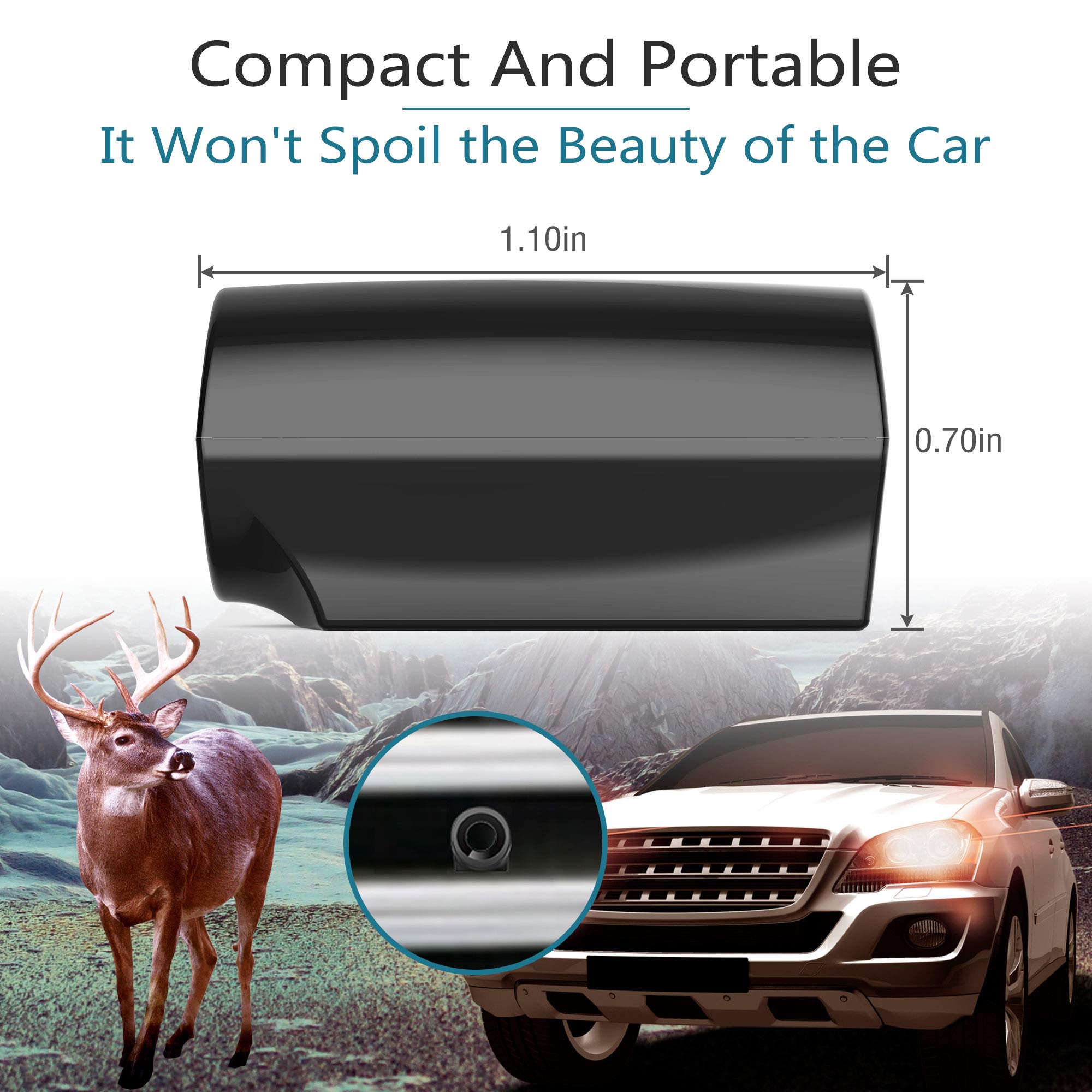 Elook Deer Warning Whistles Device For Car, Save Deer Whistle With Upgraded Acrylic Double-Sided Tape, Mini Size, 2 Pack (Patent
