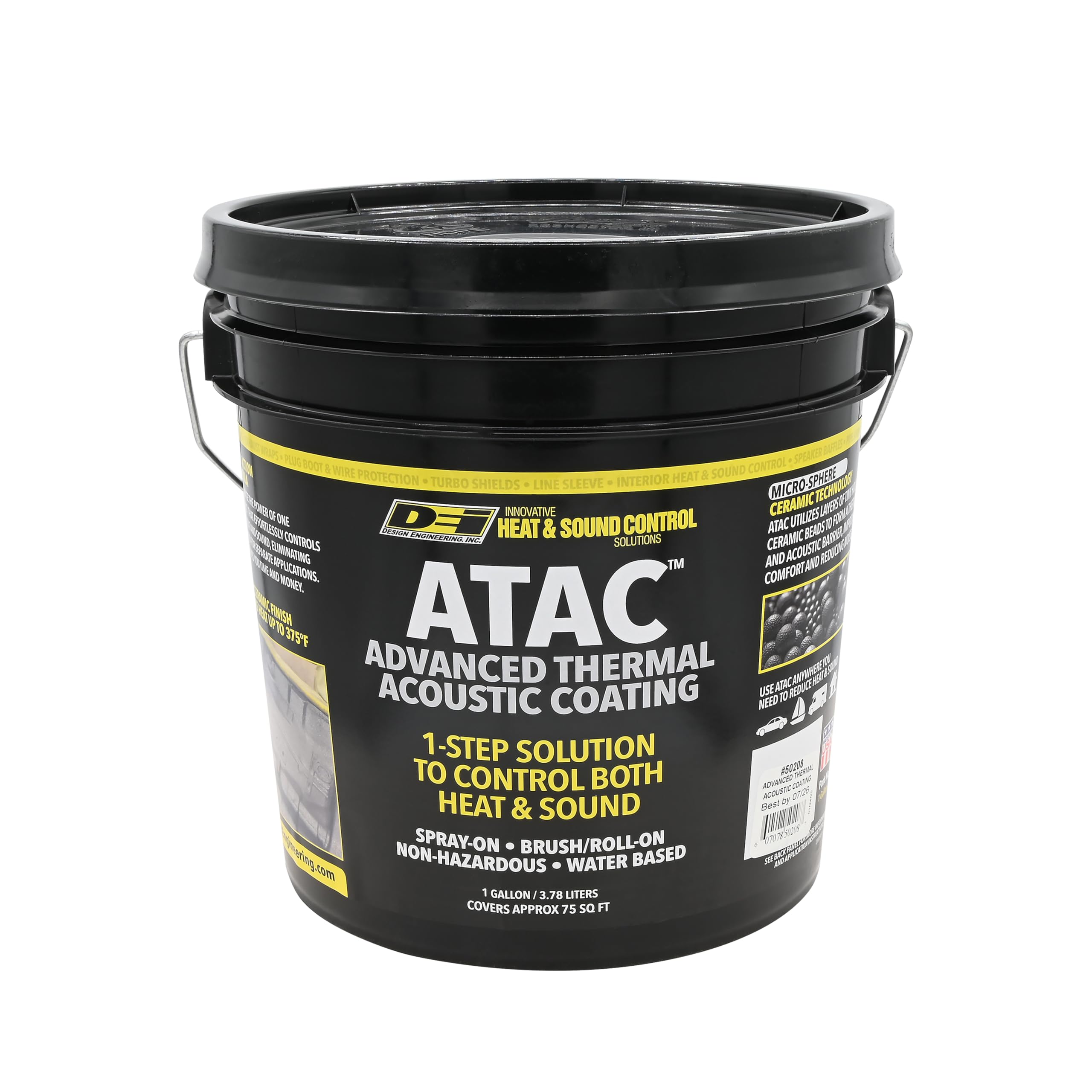 Design Engineering - ATAC Advanced Thermal Acoustic Coating - 1 Gallon | 2-in-1 Sound & Heat Barrier for Car Insulation | Sound 