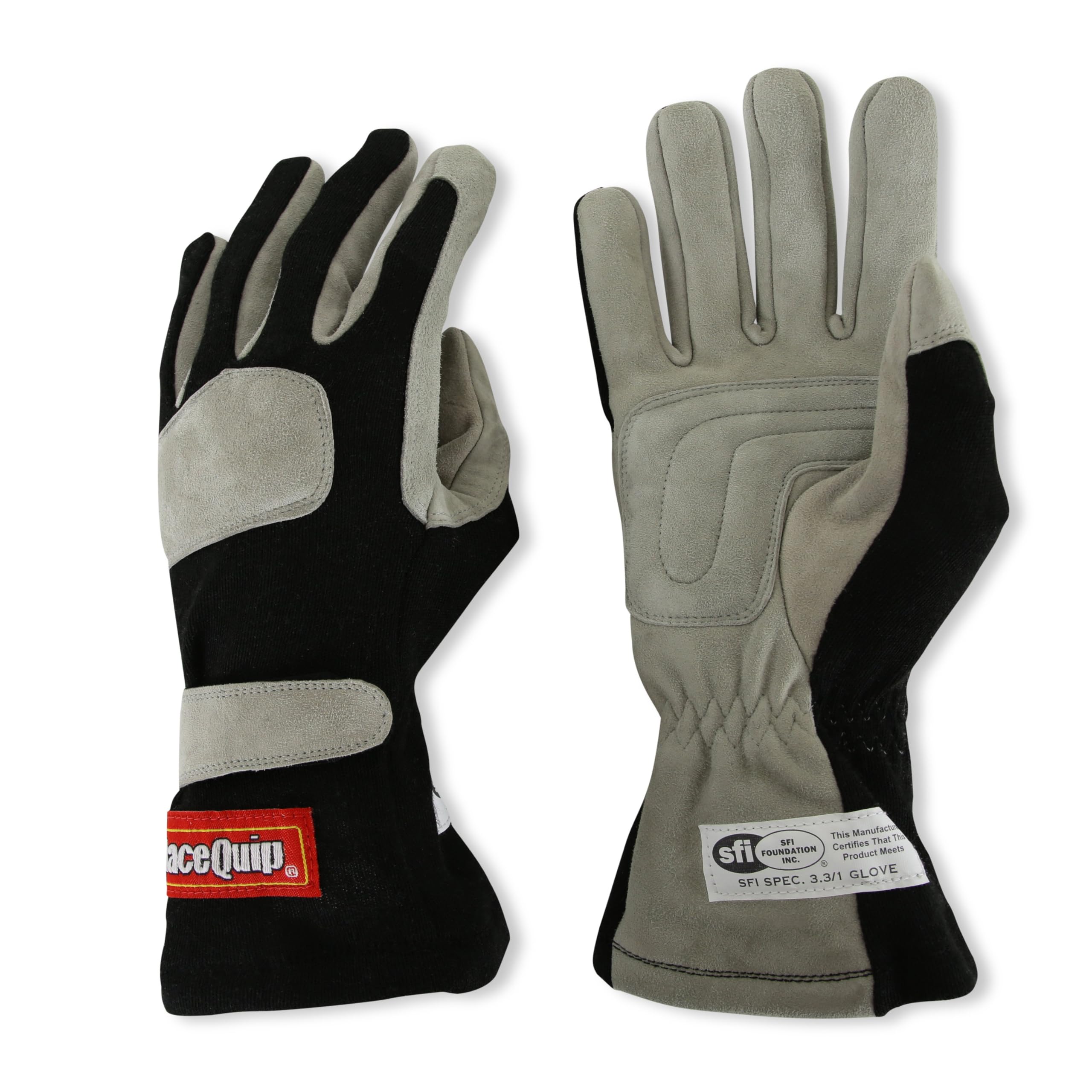 Racequip Race Gloves 351 Series 1 Layer Nomex Sfi 3.3/1 Certified Black Large 351005
