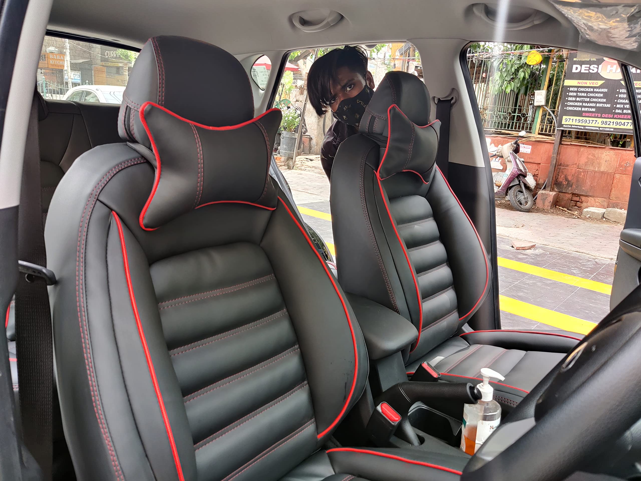3D FRONTLINE PU Leather Best Fit Car Seat Cover Compatible with Kia Seltos