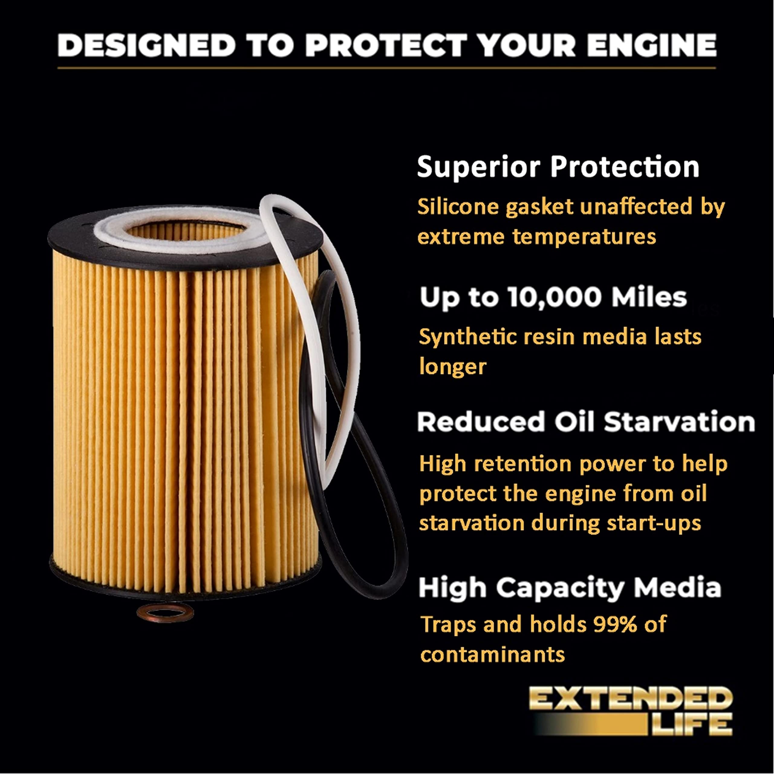 Pg9984Ex-6Pk Extended Life Oil Filter Up To 10,000 Miles | Fits 2014-17 Freightliner Sprinter 2500, 2014-17 Sprinter 3500, 2013-16 Mercedes E250, 2016 Gle300D, 2013-15 Glk250, 2015 Ml250 (Pack Of 6)