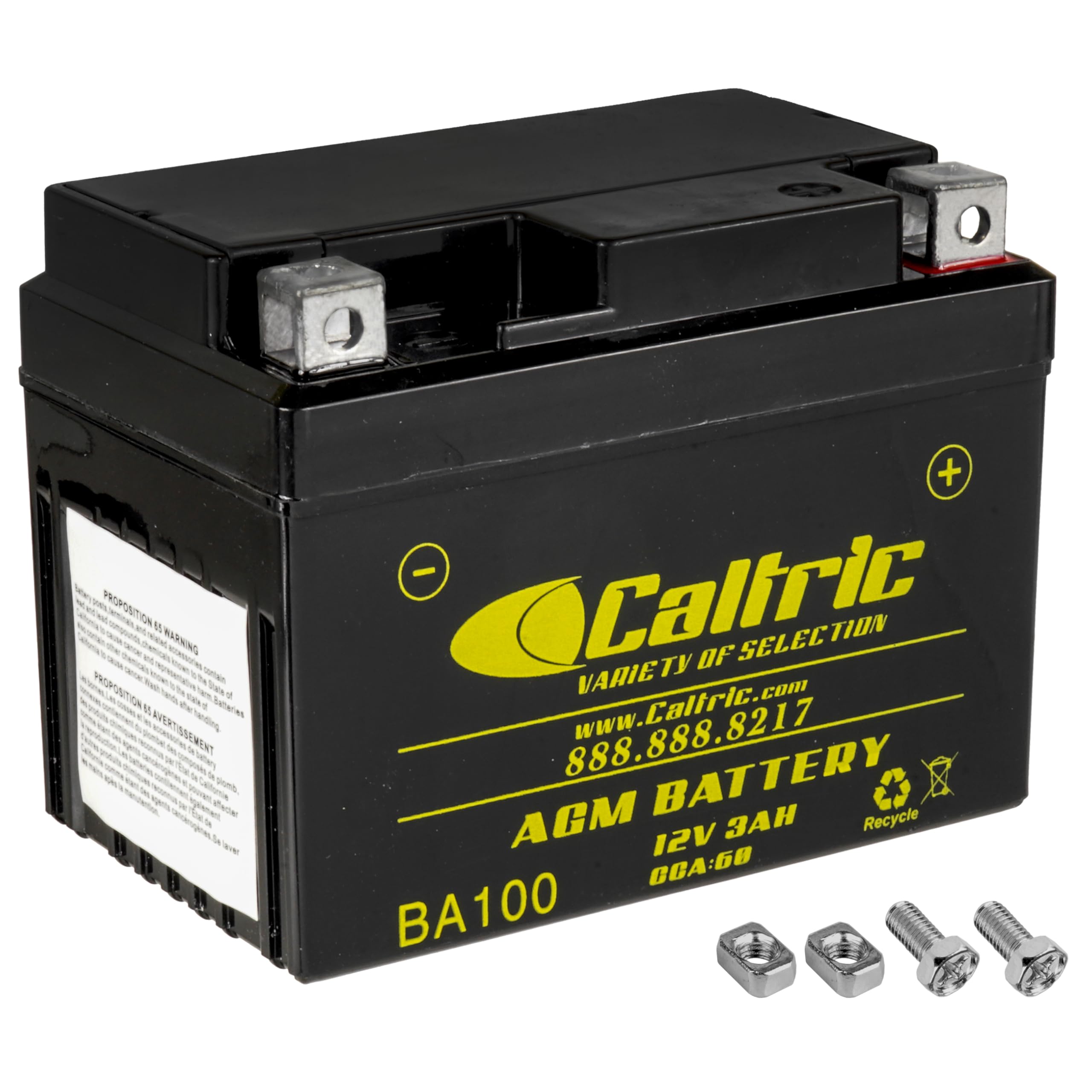 Caltric YTZ5S AGM Battery Compatible with Honda C125A Super Cub 2019 2020 2021 2022 2023 / 12V / 3 AH/CCA 60