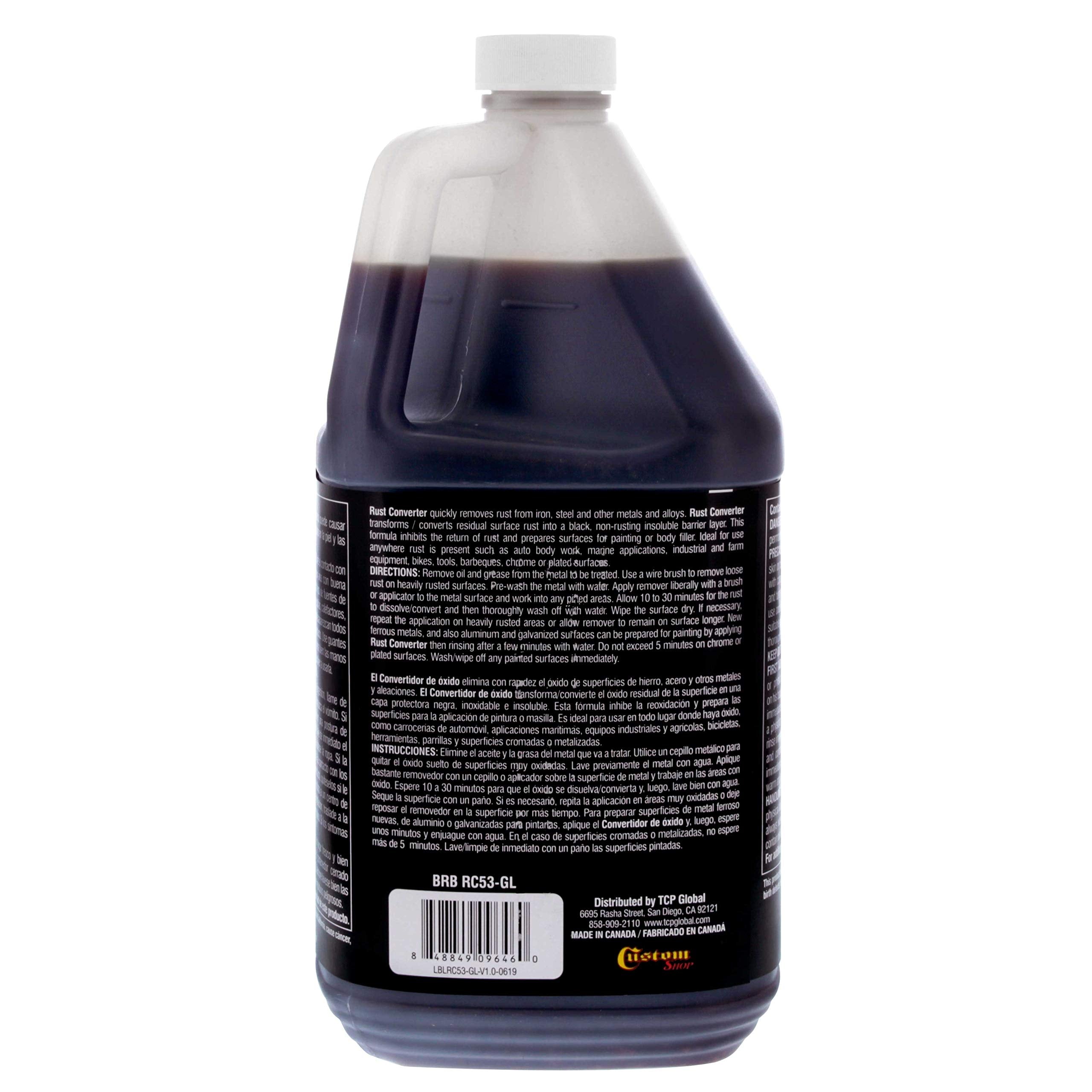 Custom Shop Rust Converter - Anti-Rust Metal Coating, 1 Gallon, Black