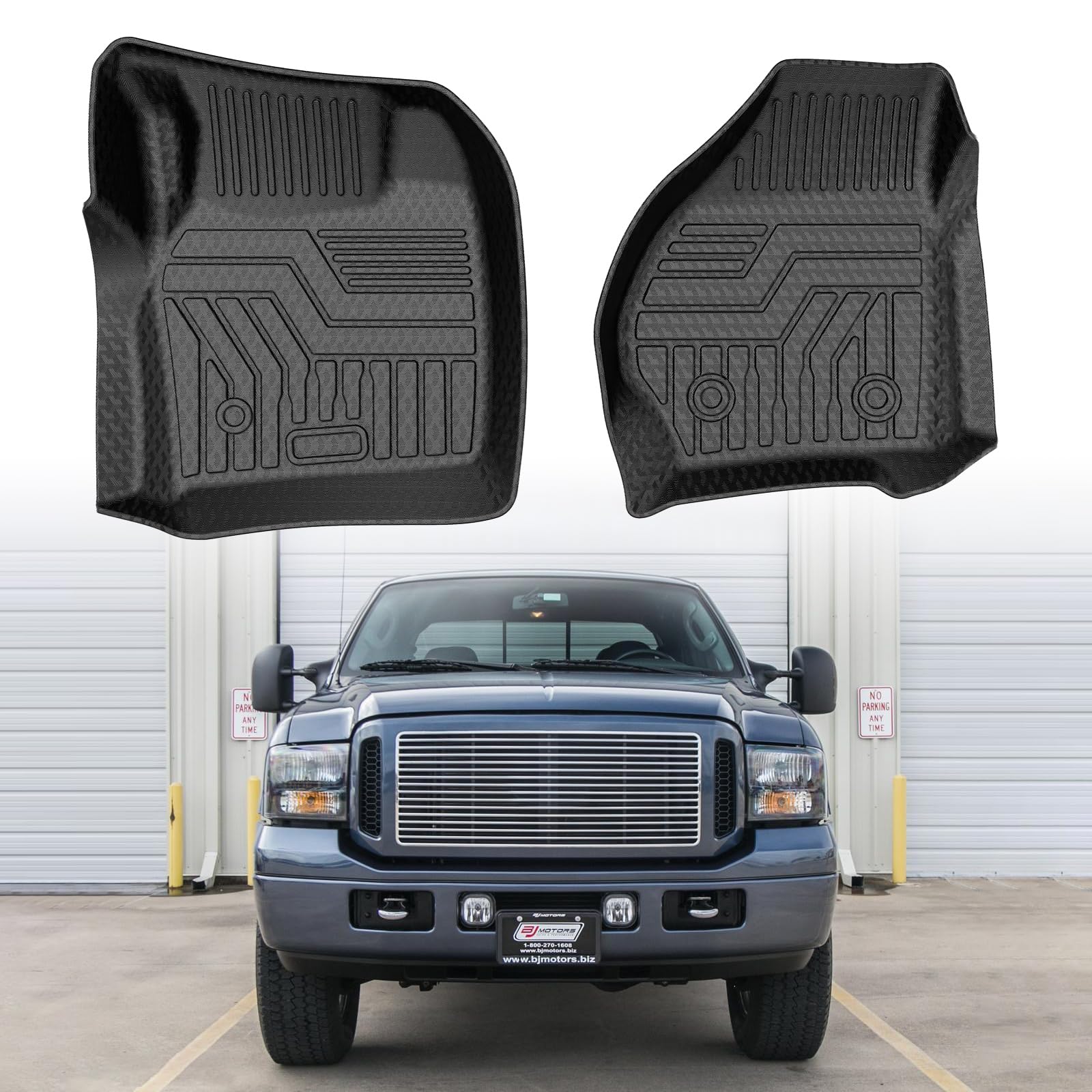 Mixsuper Custom Fit Front Floor Mats for 1999 2000-2007 Ford F-250 / F-350 / F-450 / F-550 Super Duty (All Models) / 2000-2005 E