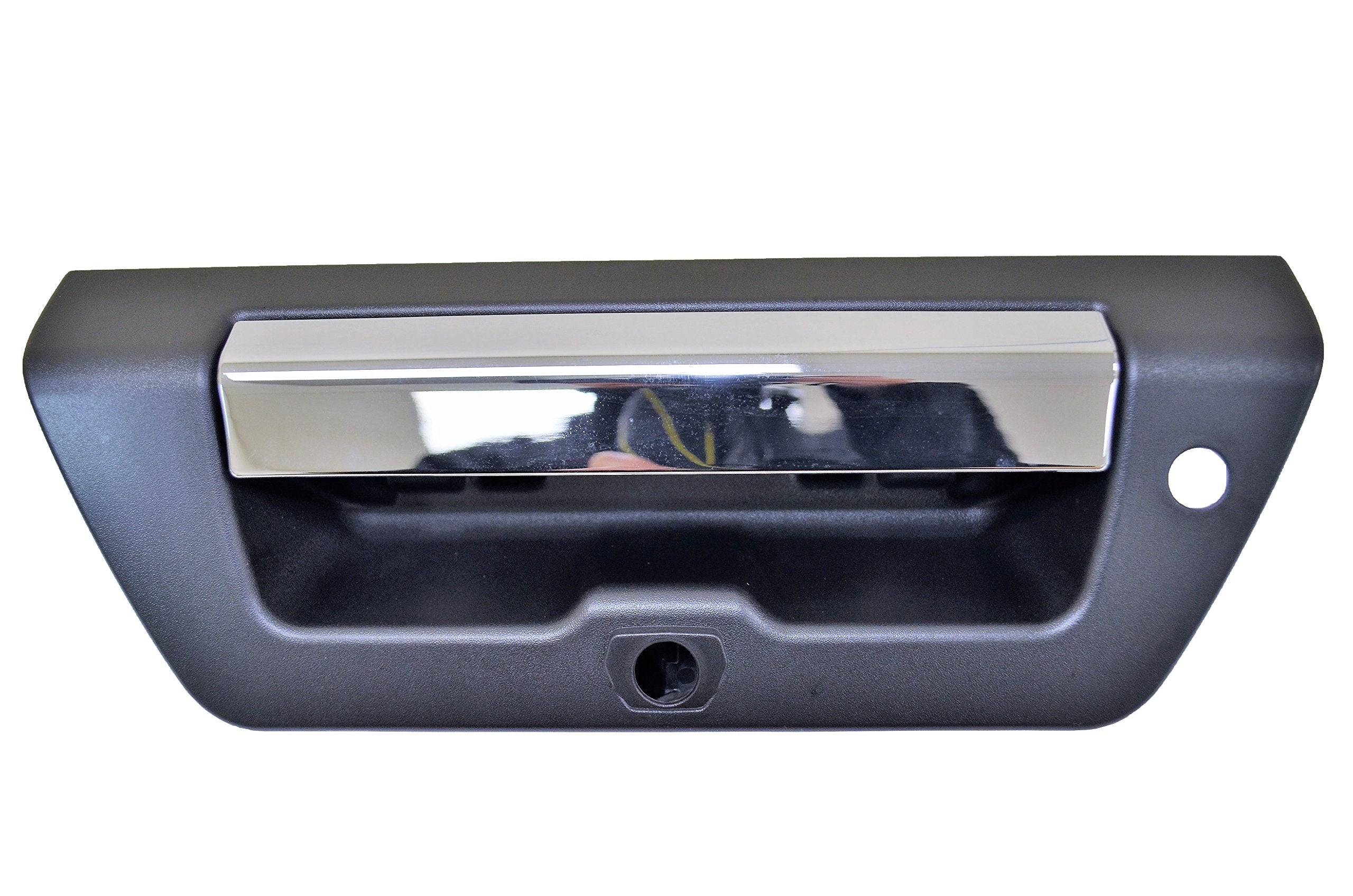 PT Auto Warehouse FO-3515MA-TGC - Tailgate Handle, Textured Black Housing with Chrome Lever - with Camera Hole, Manual Type
