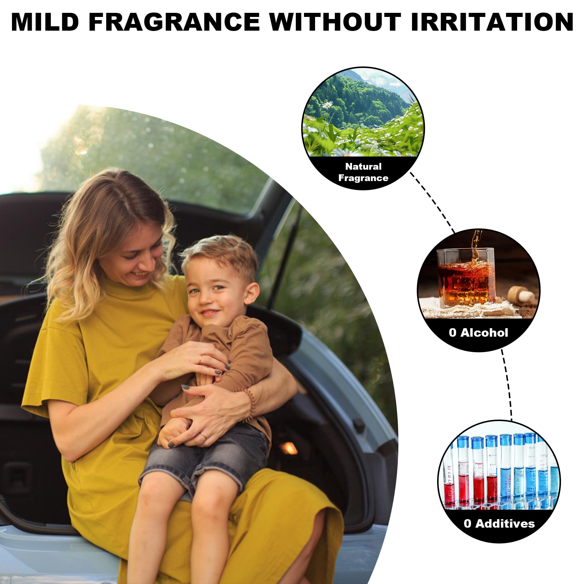 DVQAG Smart Car Air Freshener Refill-8 Pcs Essential Oil, Car Air Freshener Diffuser Refill, Aromatizante para Carro Refill Long