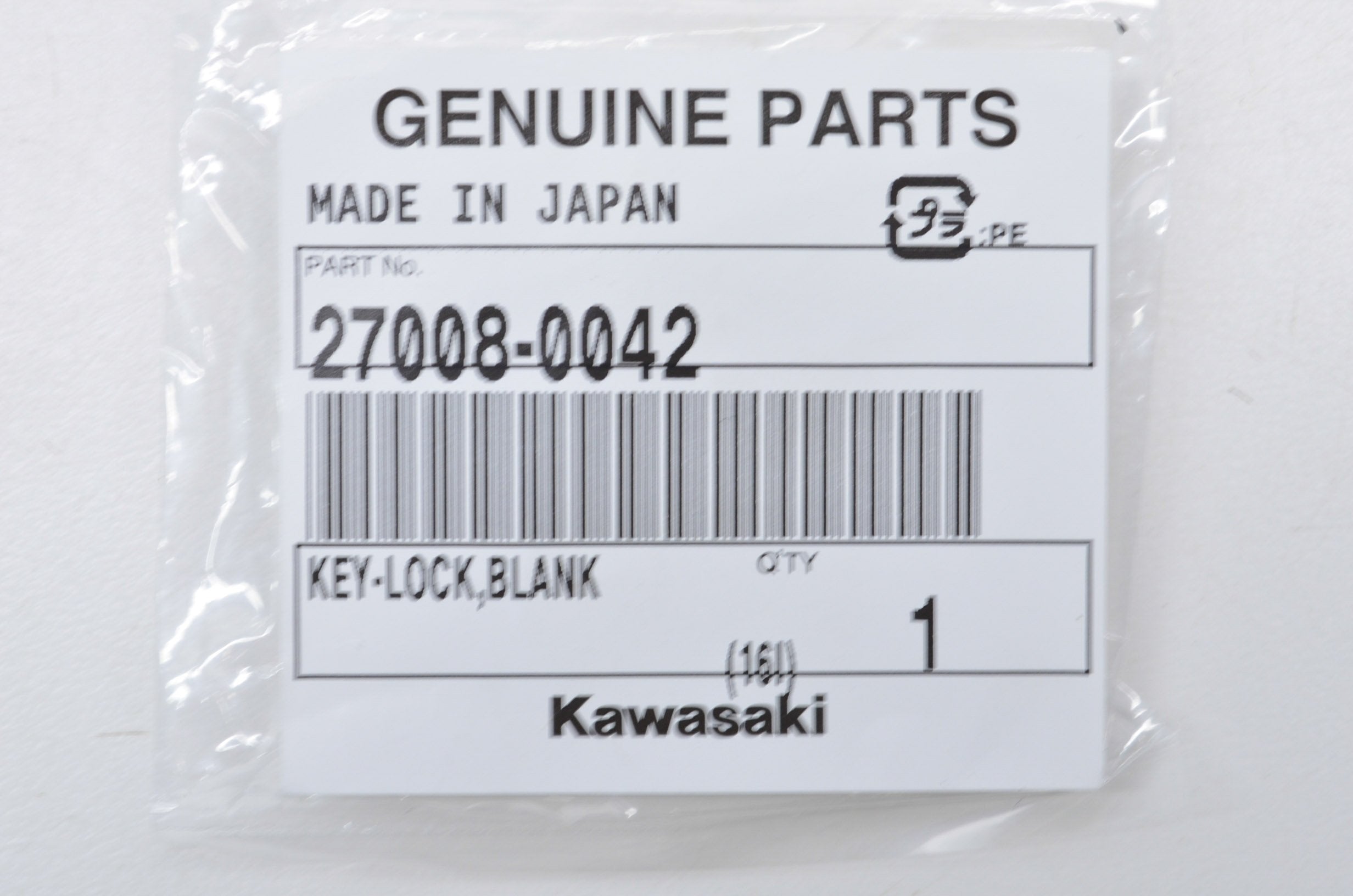 Kawasaki 27008-0042 Blank Key Qty 1