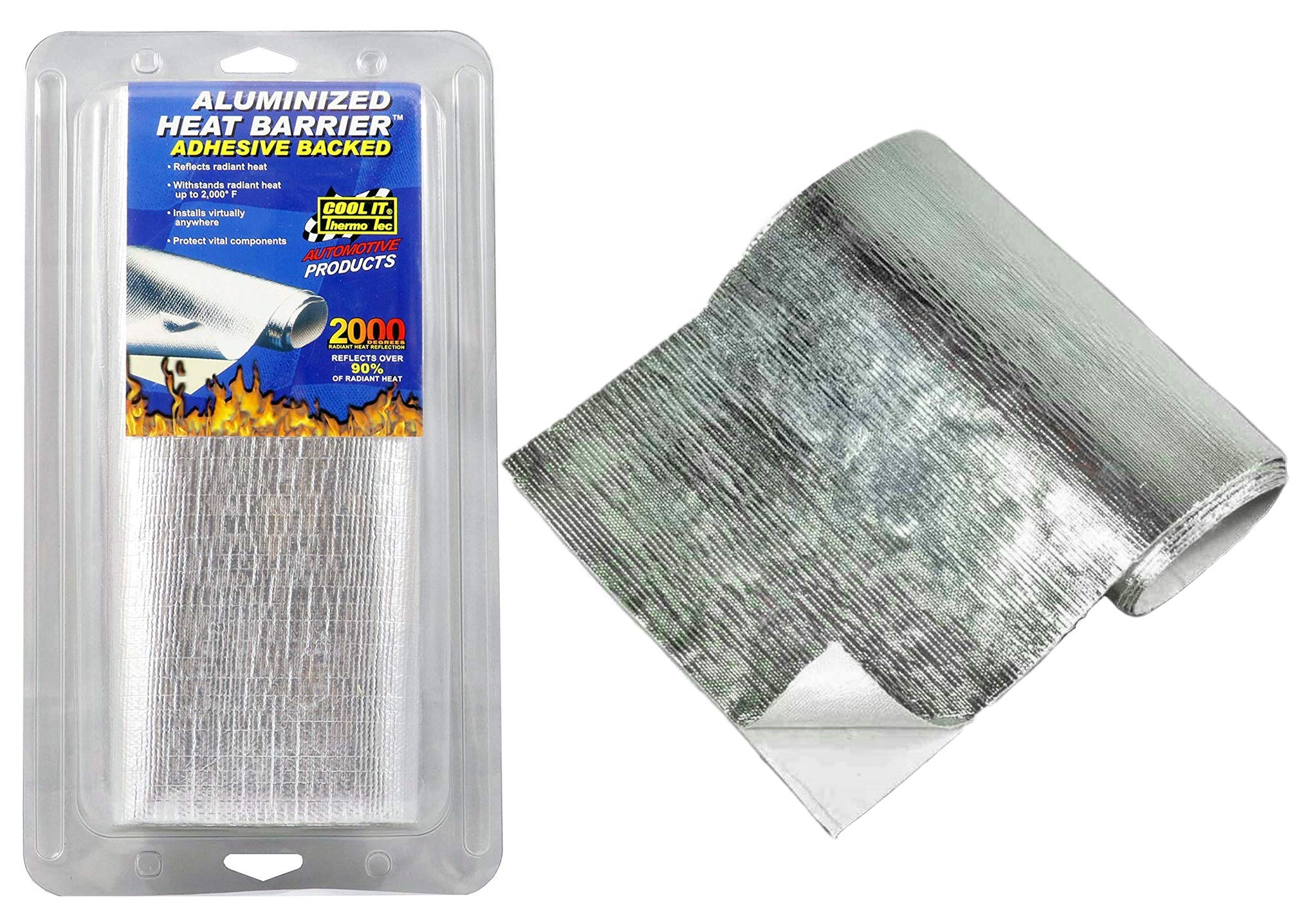 Thermo-Tec 13500 Adhesive Backed Aluminized Heat Barrier, 12' X 12' (Pack Of 2): Total 2 Feet (13575)