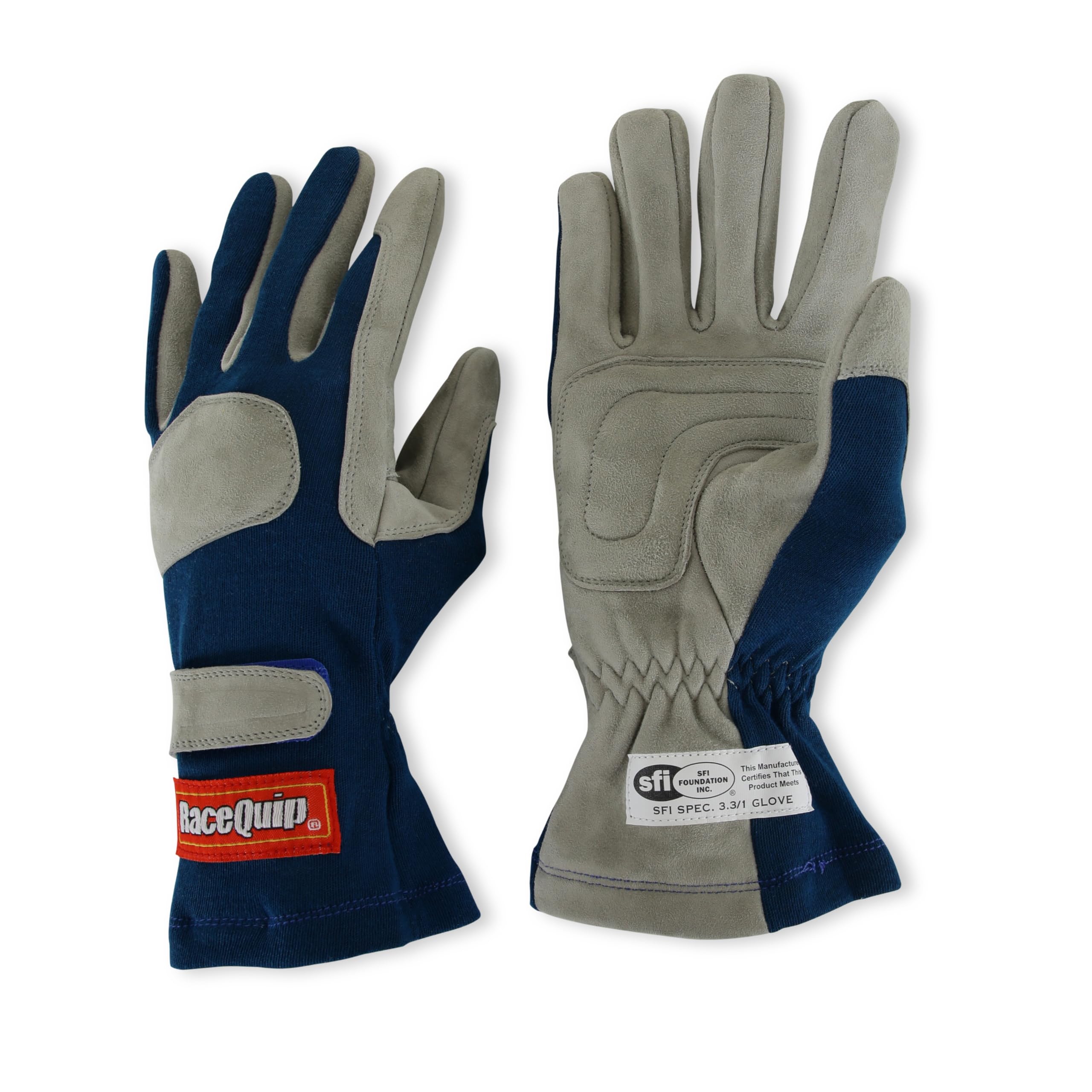 RaceQuip 351022RQP 351 Series Driving Gloves - SFI 3.3/1 - Blue/Gray - Small