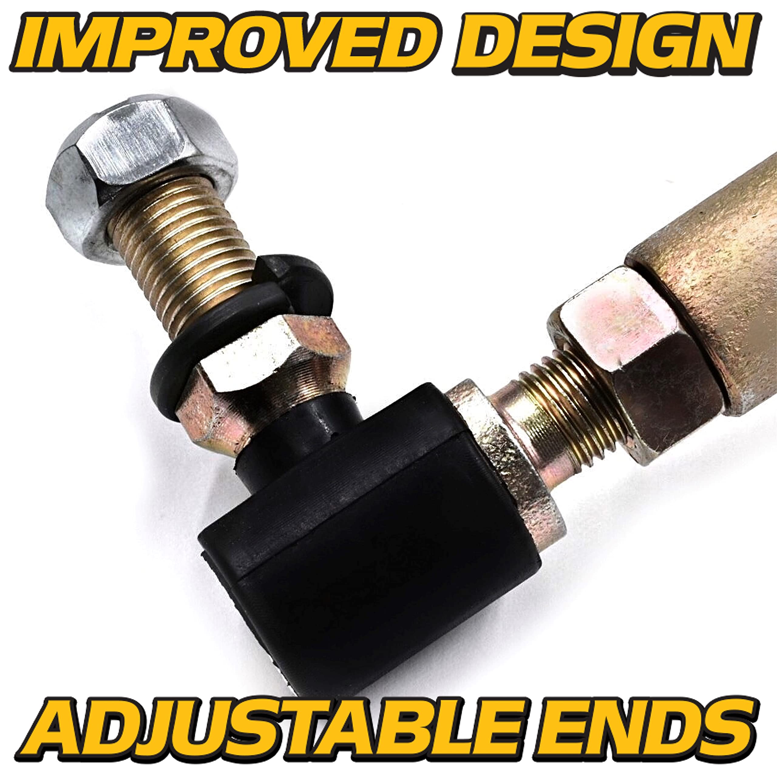 HD Switch Adjustable Steering Drag Link Kit for Husqvarna Craftsman Poulan Pro, 4130 Steel, Black, Model 695783676889