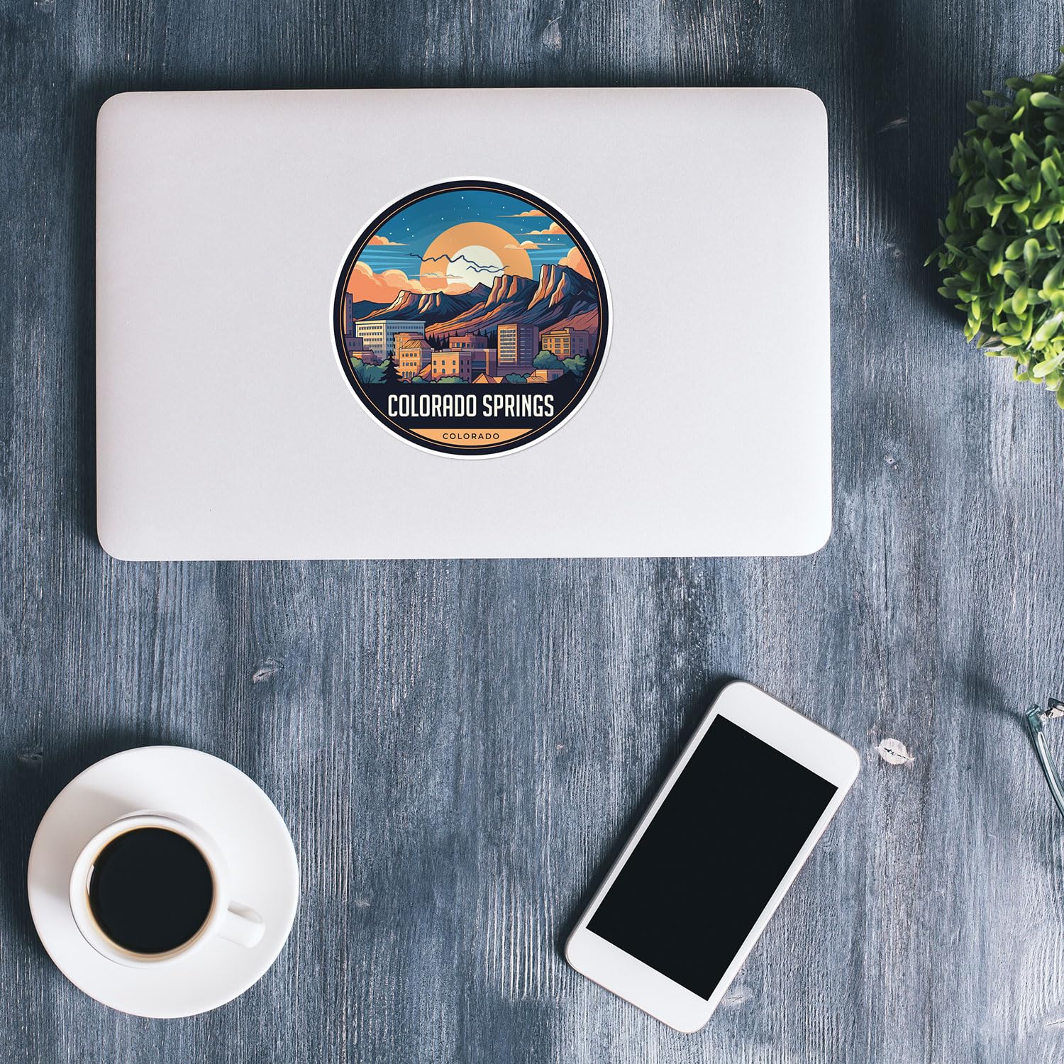 Colorado Springs City Sticker - Waterproof Vinyl Decal for Car Bumper, Laptop, Water Bottle, Wall, and Window, Size - 3'' Longer