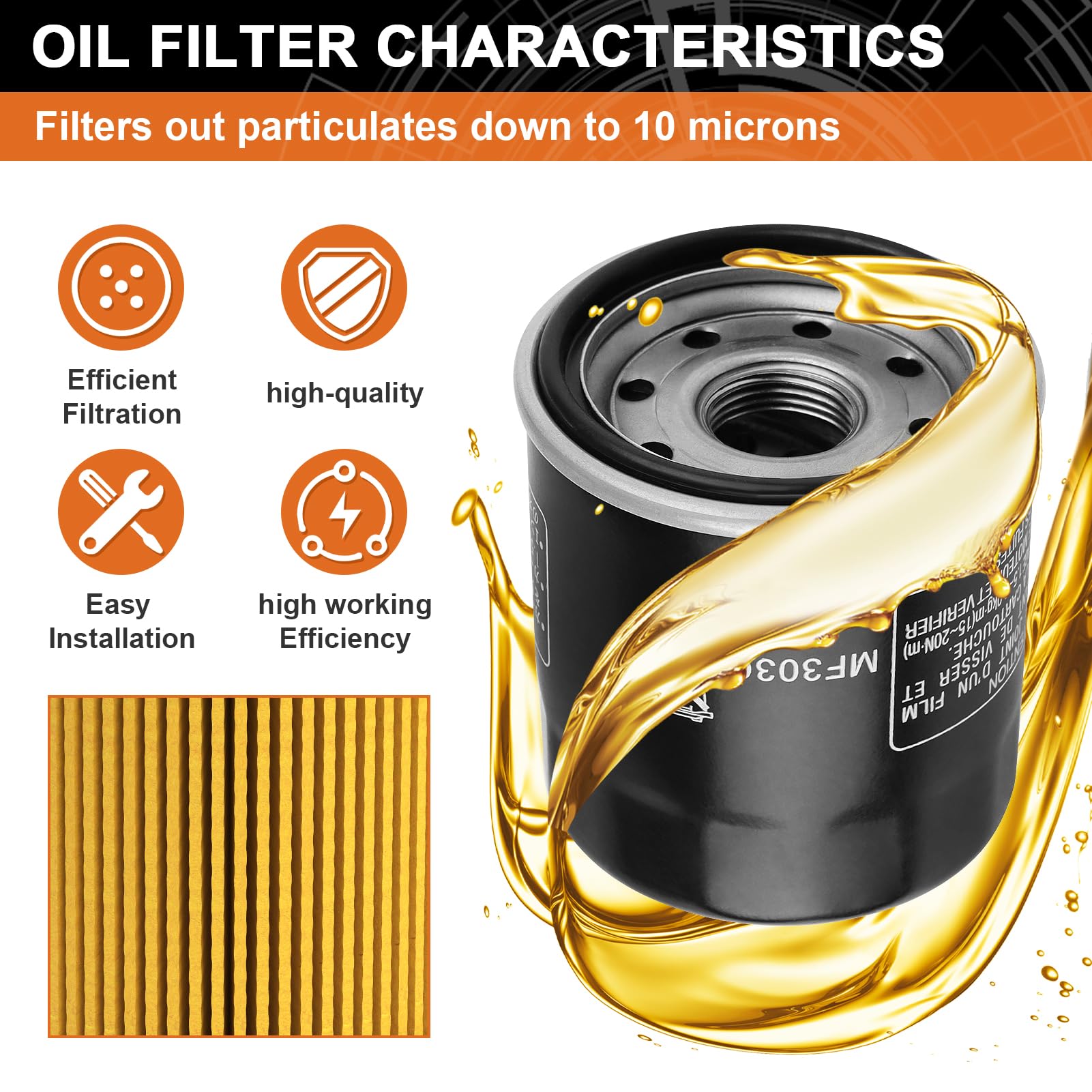 2520799 3084963 Oil Filter Replacement for Polaris Sportsman 500 450 400 335 Ranger 500 400 Magnum 325 330 425 500 2x4 EFI Trail