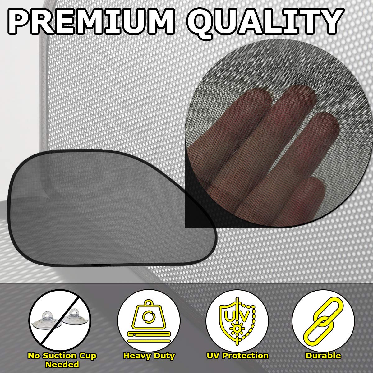 Vaygway Baby Window Sun Shade- Car Accessories Side Sun Visor- Kids Pets Seat 2 Pk- Sun Glare Uv Rays Protection
