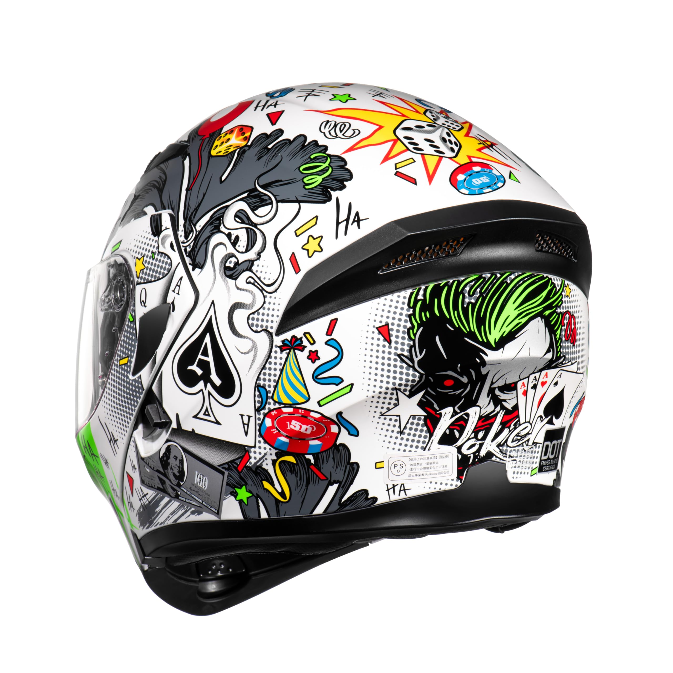 KYPARA Dual Visor Flip-Up Modular Full Face Helmet, XL, Multi-Color, DOT Certified, ABS Material