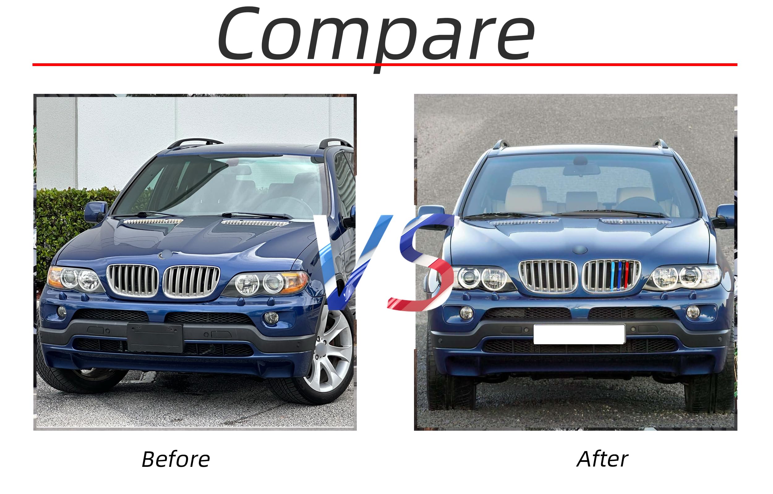 RPERZ grille color stripes Compatible bmw accssories 2004-2006 BMW E53 X5 accessories grille insert accessories 7-Beam