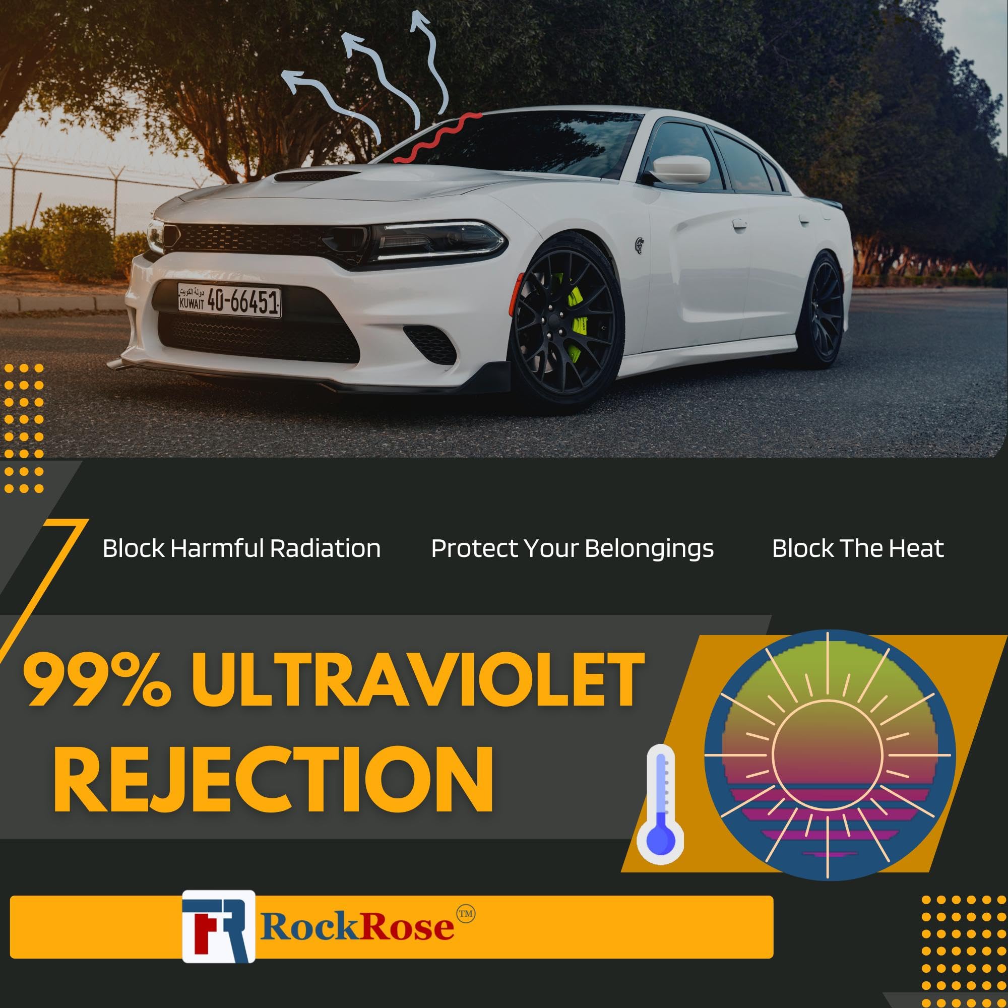 Charcoal 2PLY Nano Ceramic 5% VLT Car Tint 20 in x 100 FT Professional Window Tint Heat, UV 99%, and IRR 85% to 90% Tint for Car