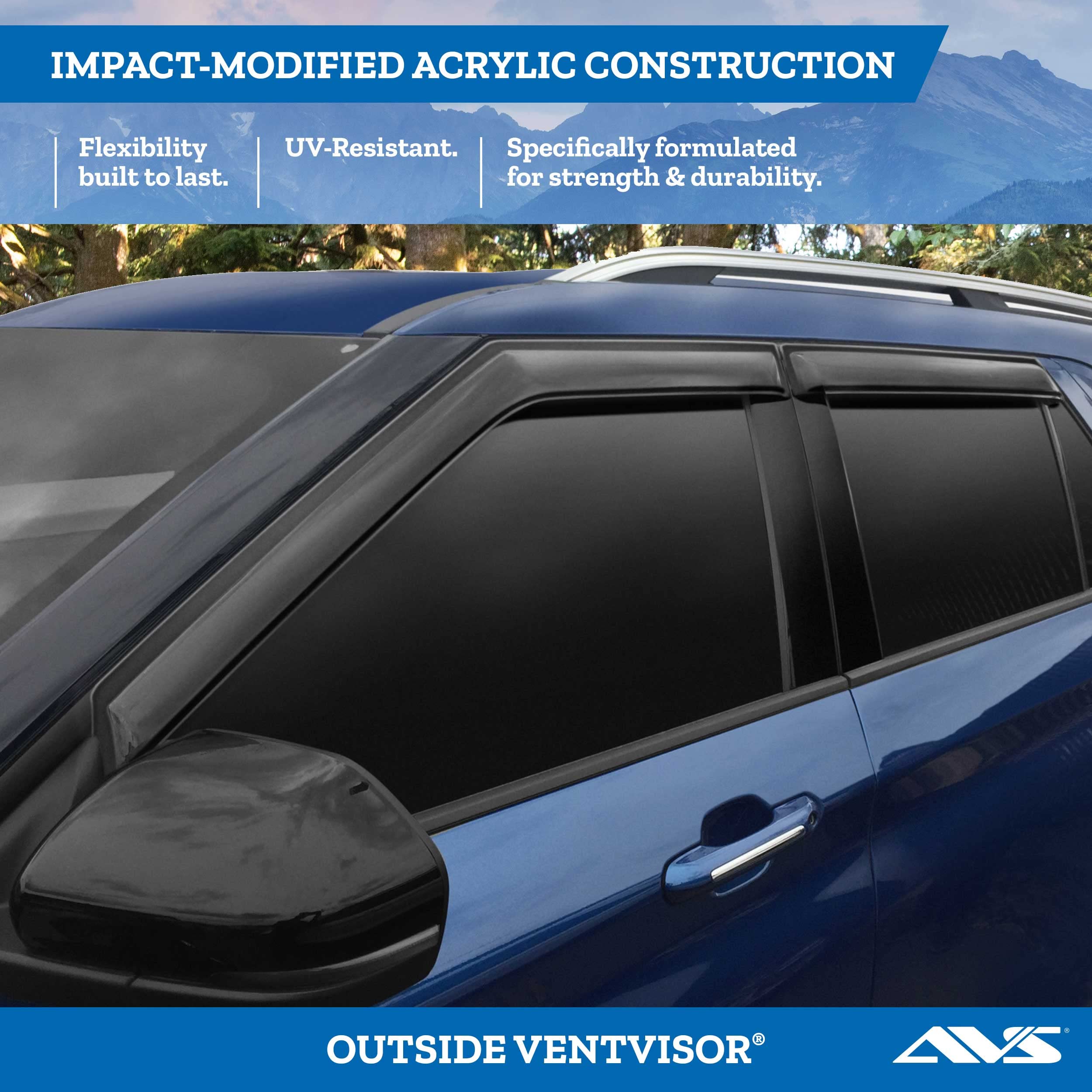 Auto Ventshade [Avs] Outside Mount Ventvisor / Window Deflectors | Fits 2007 - 2015 Mazda Cx - 9, 4 Pcs. | Smoke - 94143