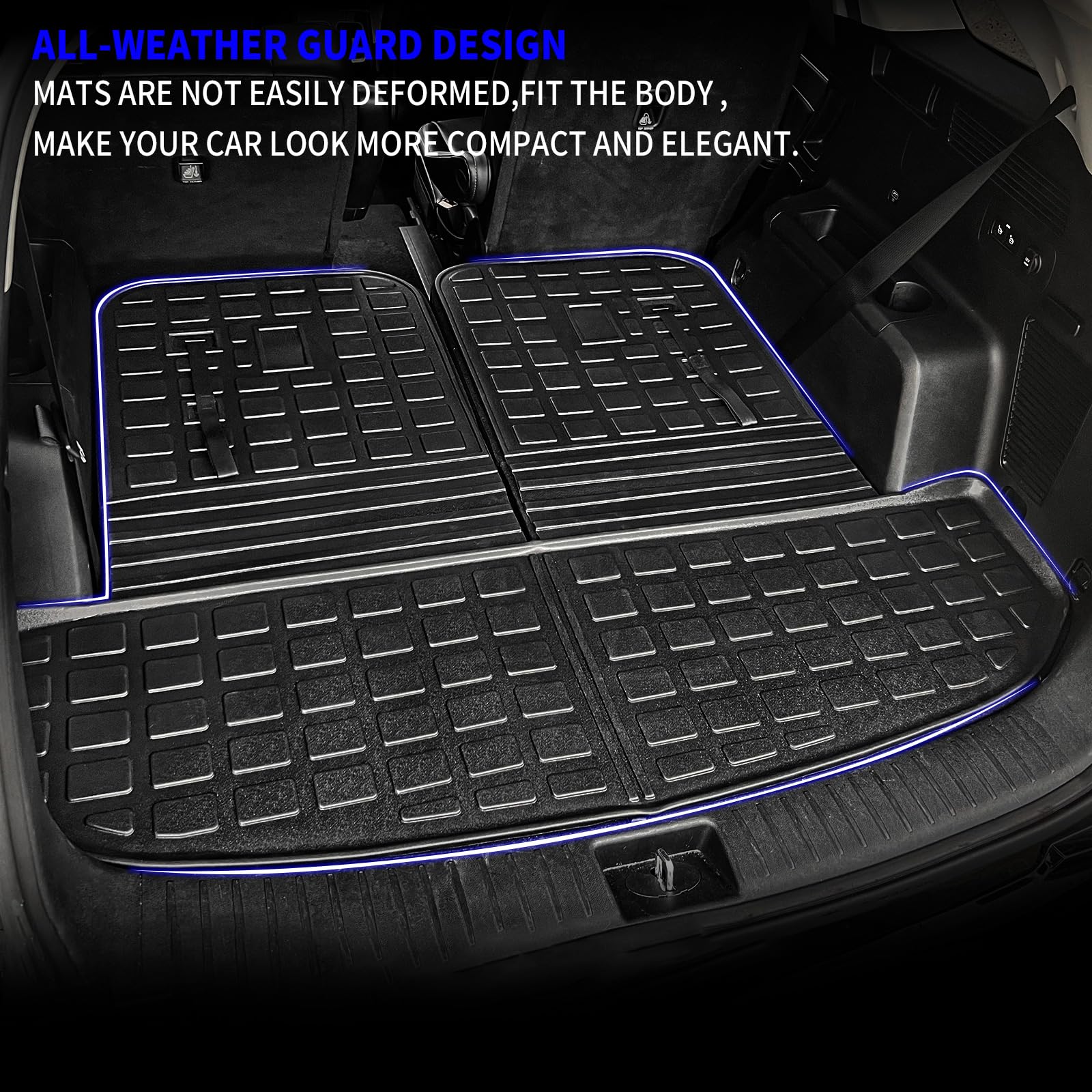Rongtaod Cargo Mat for 2021-2025 Kia Sorento, TPE All Weather Trunk Liner, 27.17x21.66x1.58 inches, Includes
