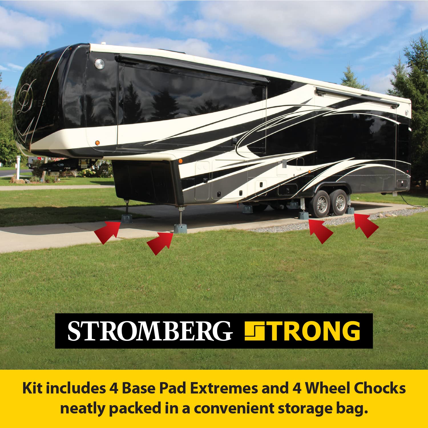 Stromberg Carlson Jbp-Fwkit Fifth Wheel Leveler Kit - Heavy Duty Rv Stabilizer System With Adjustable Heights For Enhanced Stability And Safety