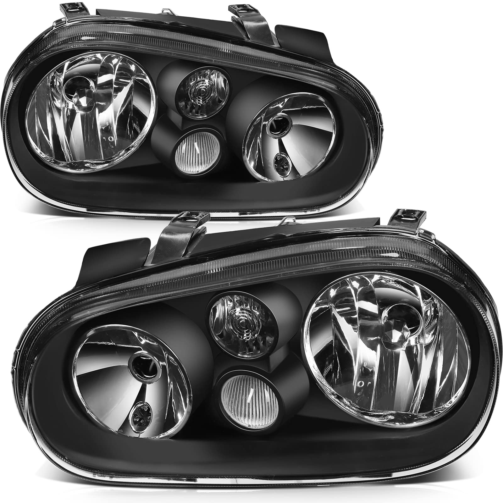 LBRST Headlight assembly Fit For Volkswagen For Cabrio 1999-2002,For Volkswagen For Golf 1999-2006 Black Housing Clear Lens Driv