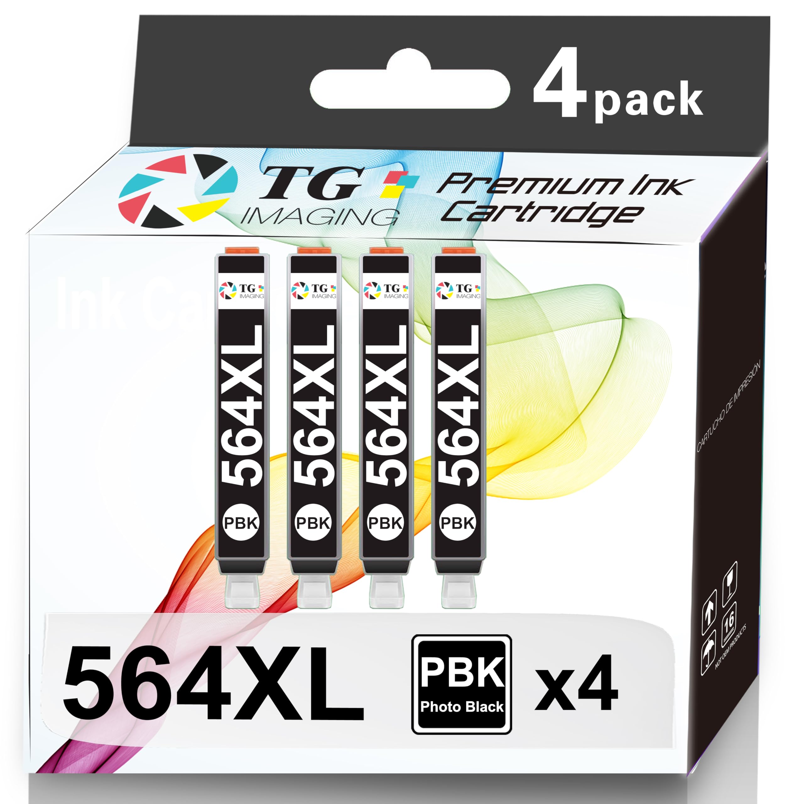 Tg Imaging (4 Pack Photo Black) Compatible Hp 564 Xl 564Xl Ink Cartridge (High Yield, Pb) For Hp 5510 5511 5514 6510 7510 7515 E