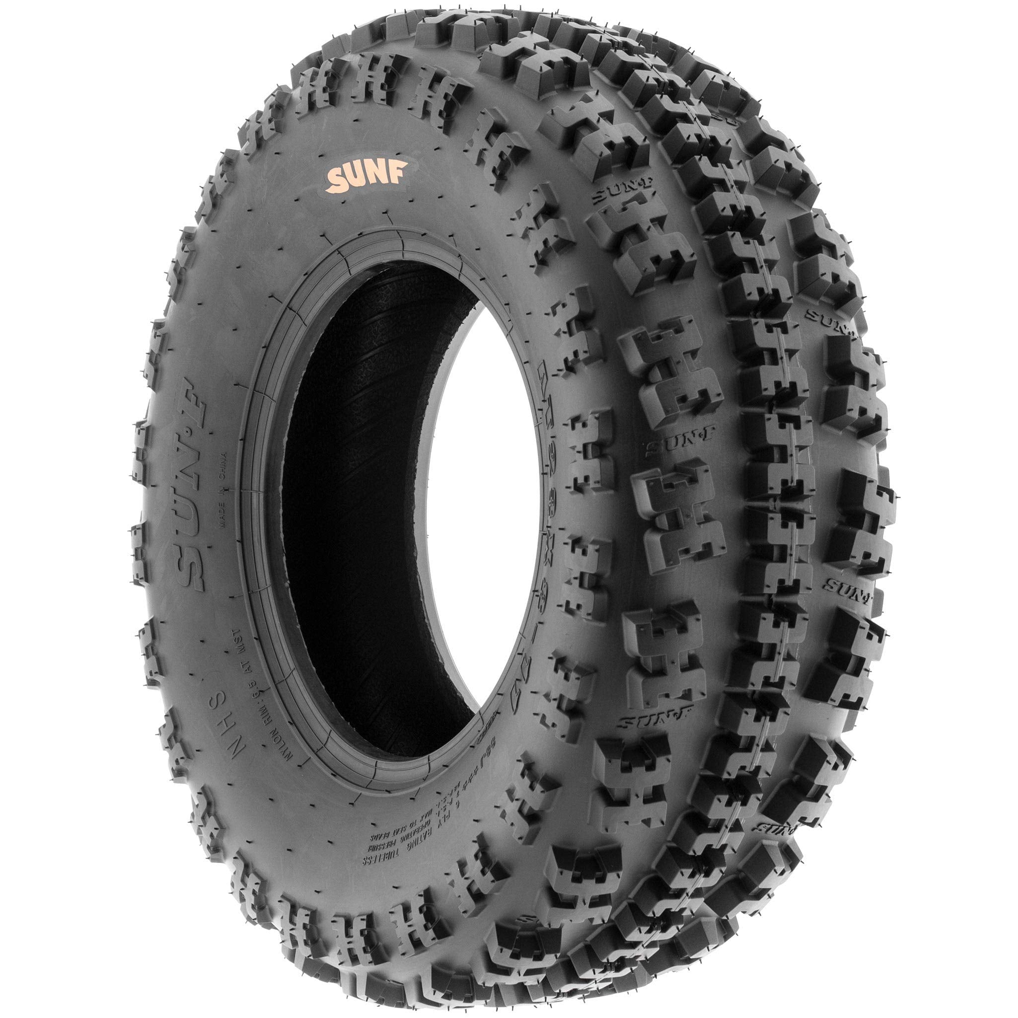 SUNF Set of 4 Knobby Sport Tires - 20x7-8 Front & 18x10.5-8 Rear, 6 PR Tubeless, Black