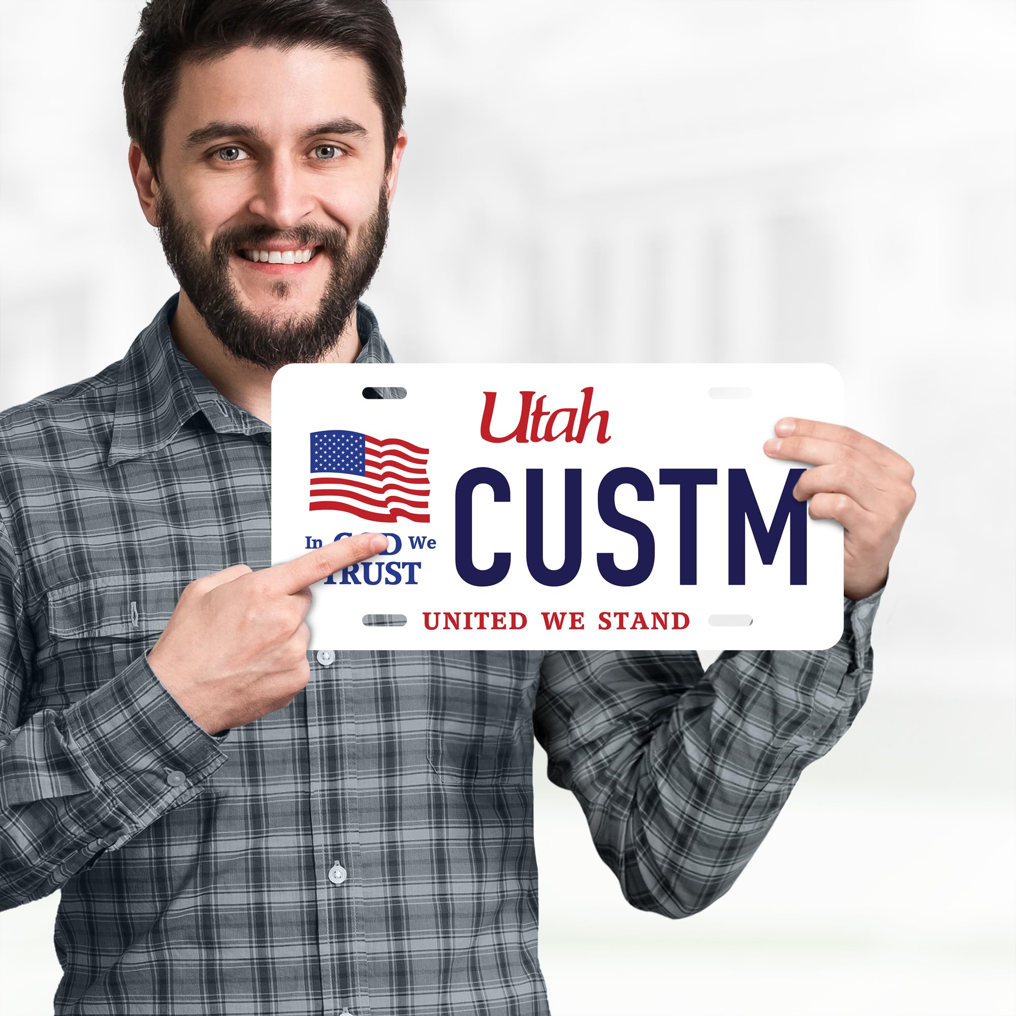 My Sign Center Custom Utah License Plate, 6x12 Inch, Rust-Free Aluminum, Personalized Car Plates
