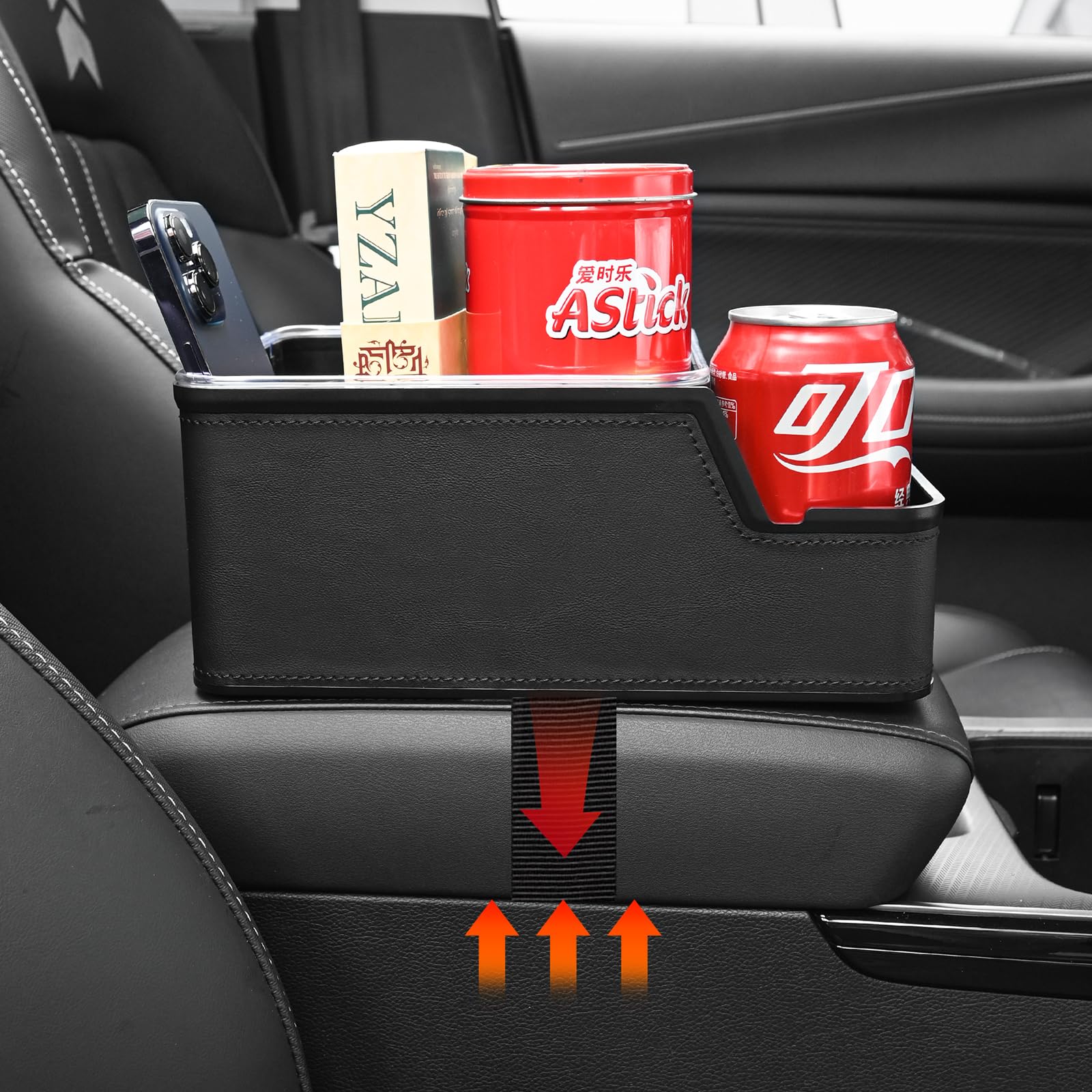 Keketuohai Car Storage Organizer Between Seats,Car Armrest Storage Box Back Seat Organizer With 3 Storage Compartments Car Inter