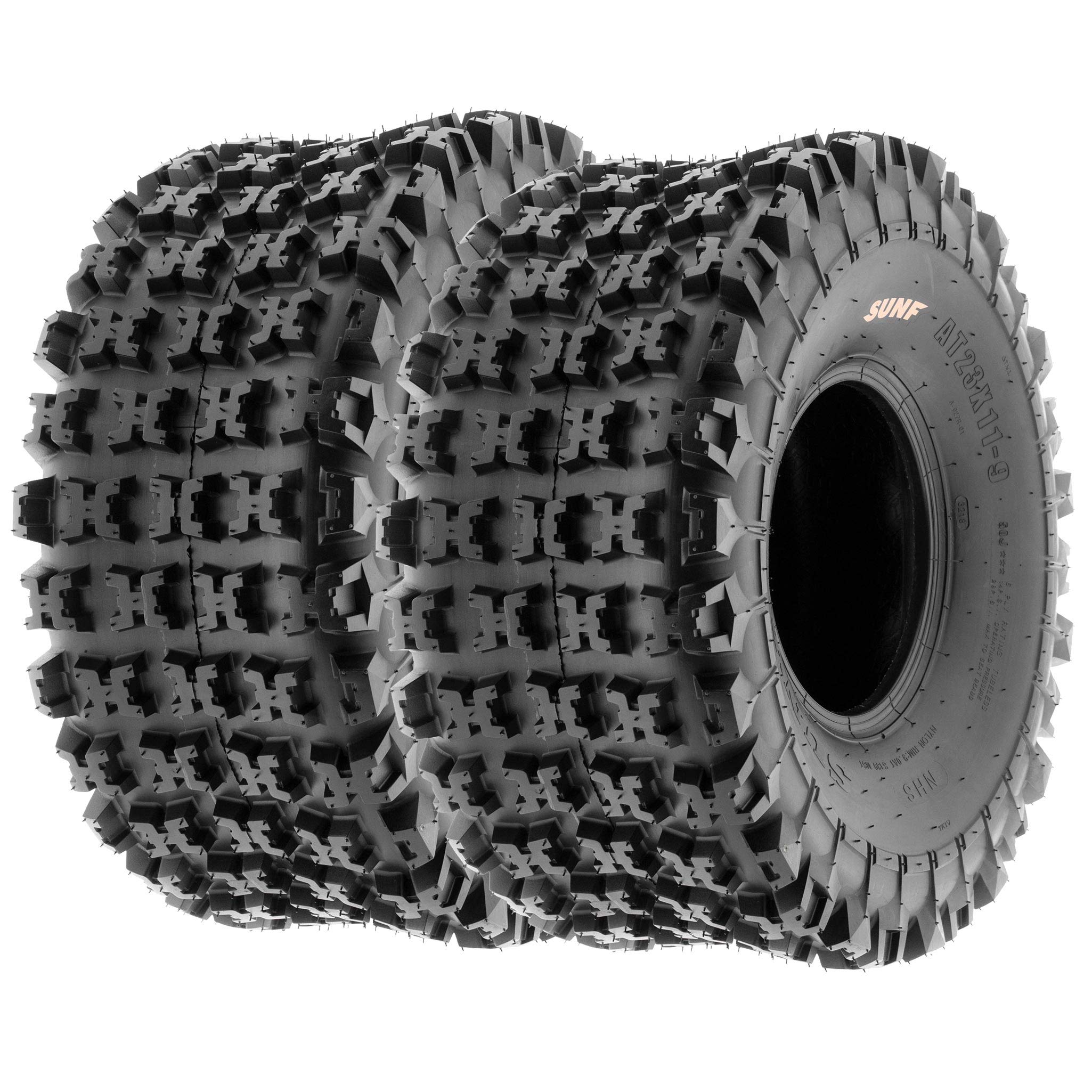 SunF 22x7-11 Front & 20x11-8 Rear ATV UTV Knobby Sport Tires,6 PR Tubeless A027, Set of 4