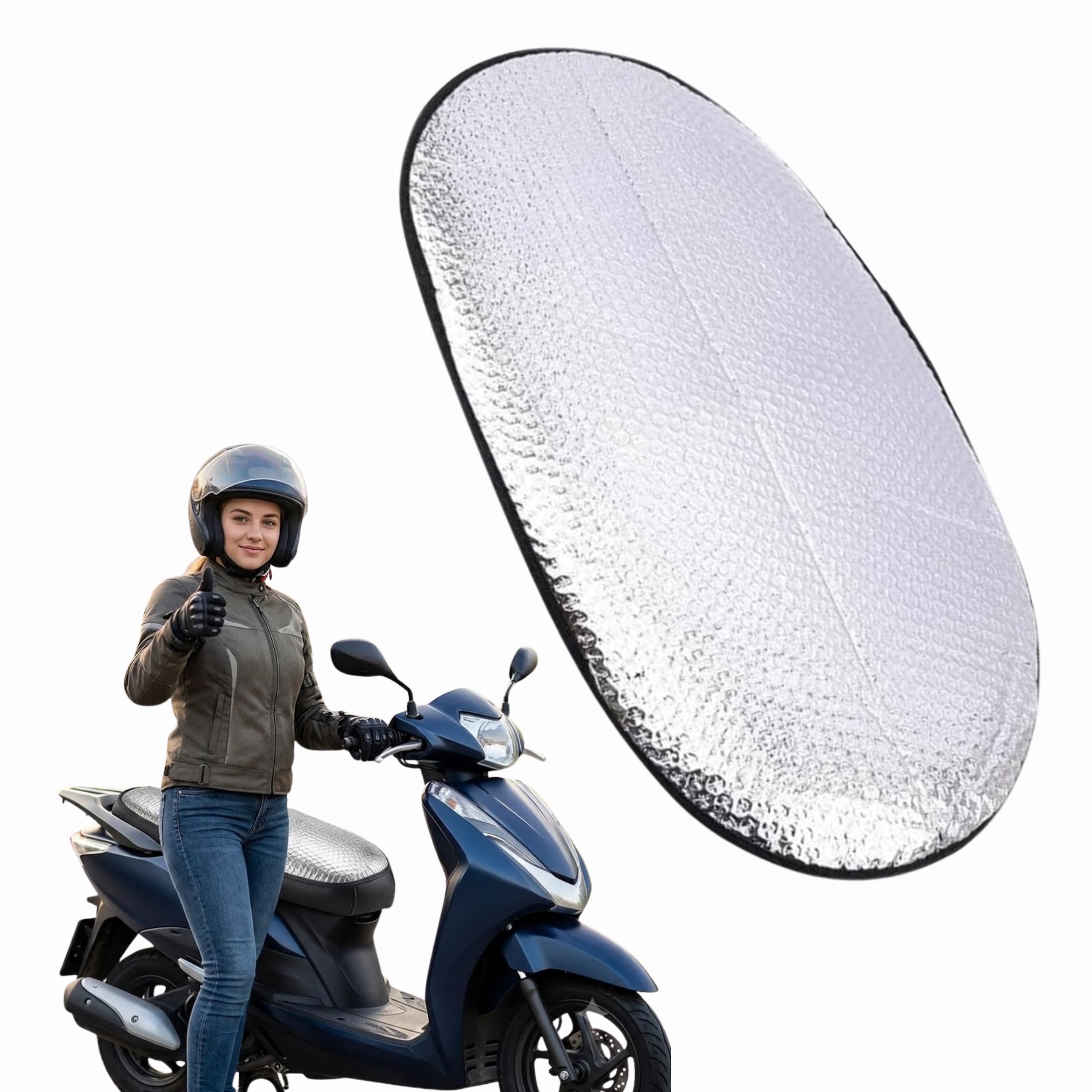 Drumstone (Beat The Heat 5 Year Warranty Heat Insulation Seat Cover for Scooter & Bike Aluminum Foil Sun Heat Resistant Seat Pro