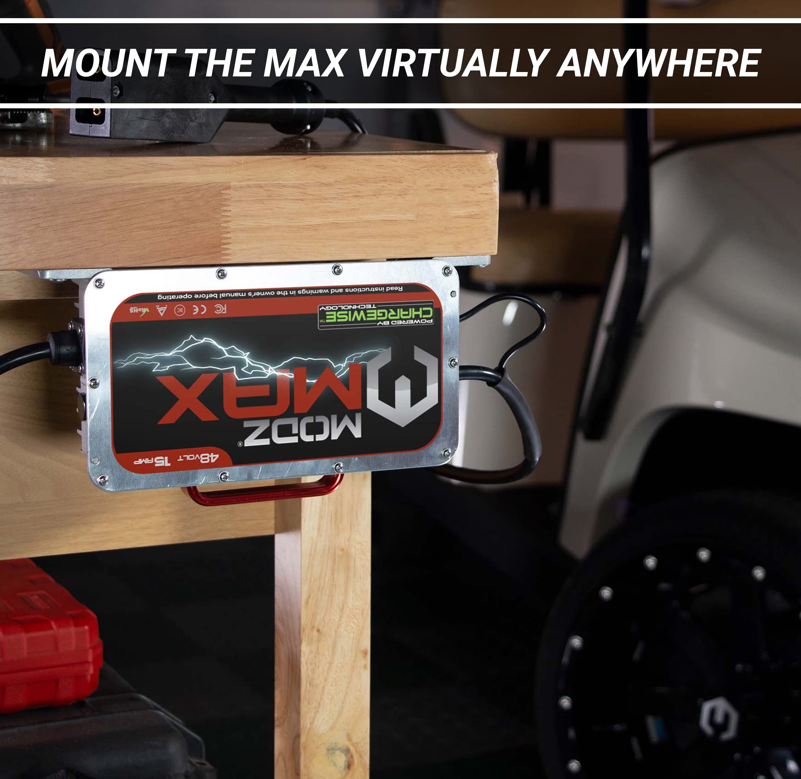 Golf Cart King MODZ Max48 15 AMP 48V Battery Charger for Golf Carts - Multicolor