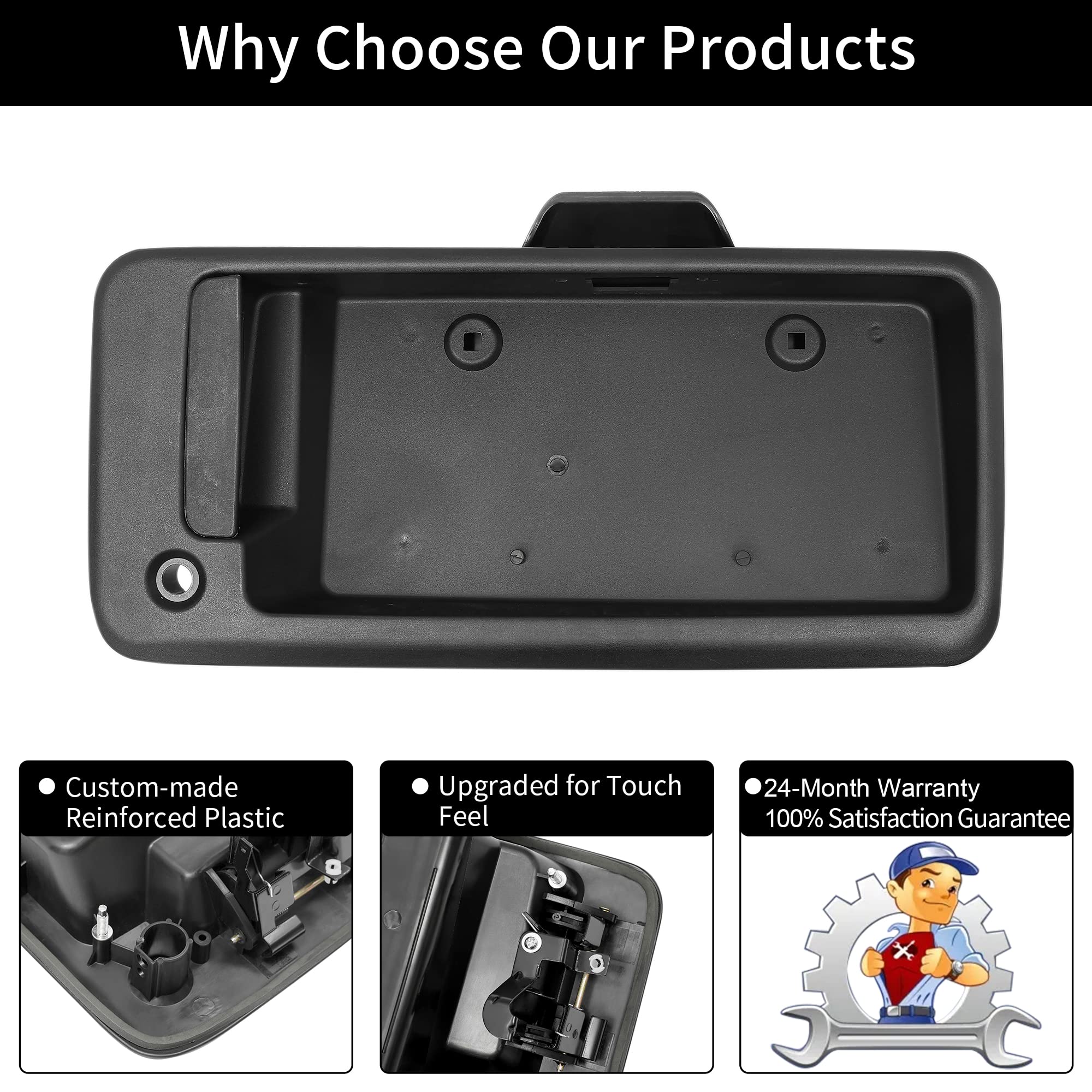 Exterior Door Handle, Compatible with 1996-2015 Chevy Express GMC Savana 1500 2500 3500 Van, Rear Right Cargo Door Handle with L