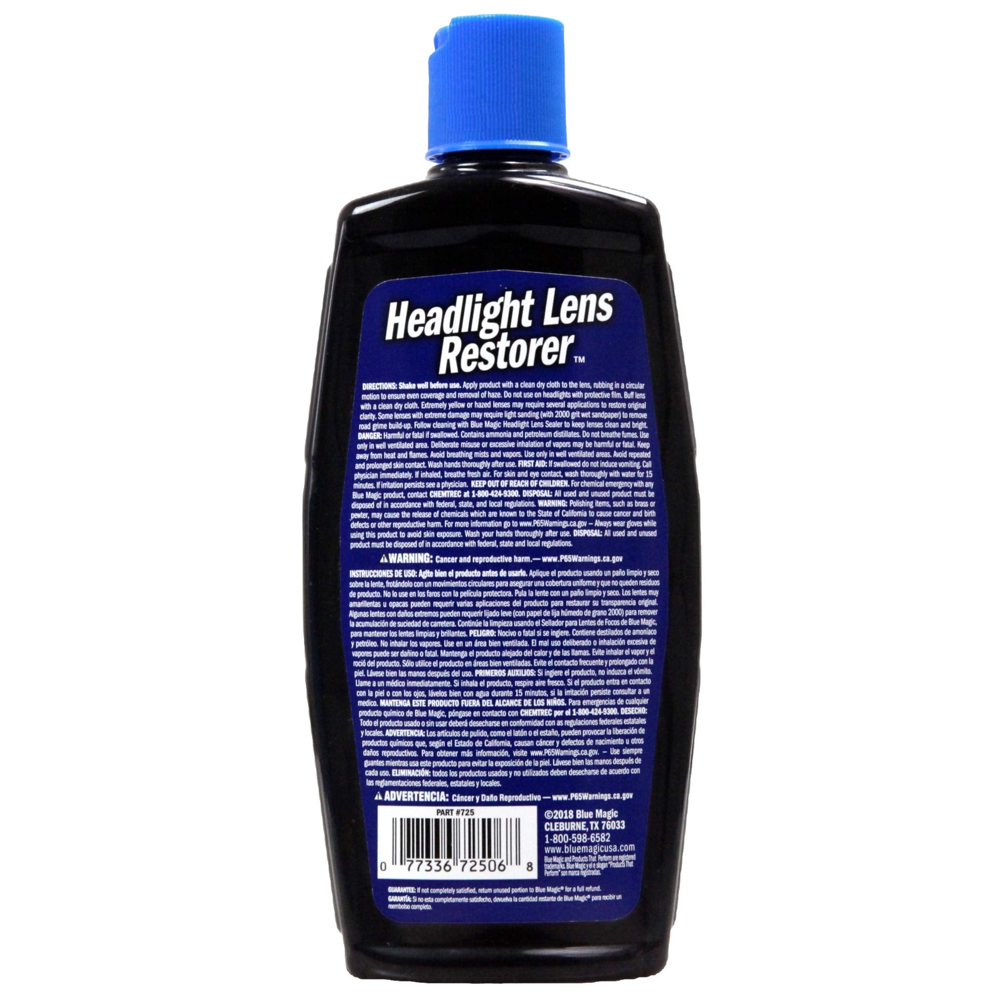 Blue Magic 725Cd-06 Headlight Lens Restorer - 8 Oz.