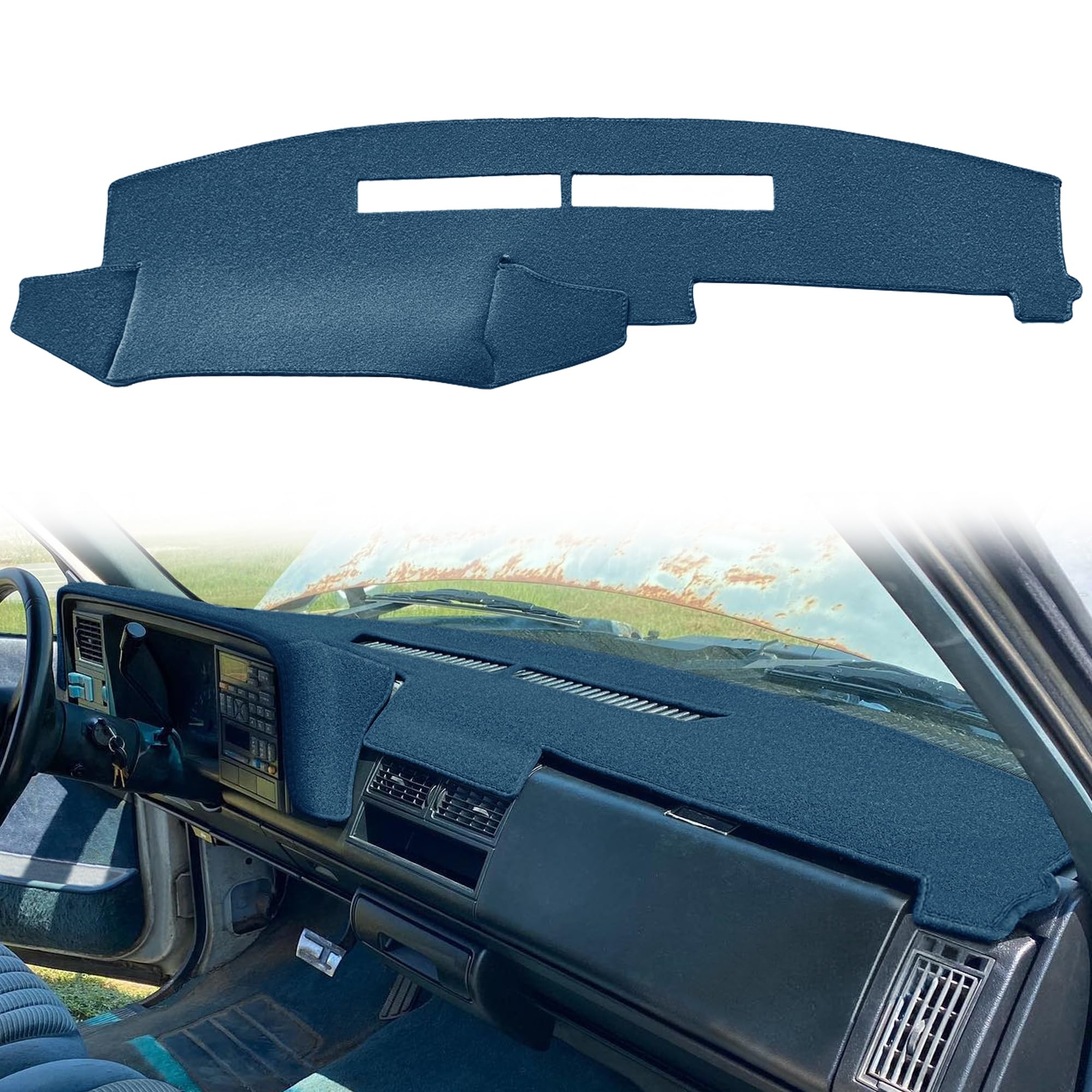 Yiz Dash Cover Mat Fit For Chevy Chevrolet Silverado/Gmc Sierra C1500 C2500 C3500 K1500 K2500 K3500 Pickup Truck 1988-1994, 1992