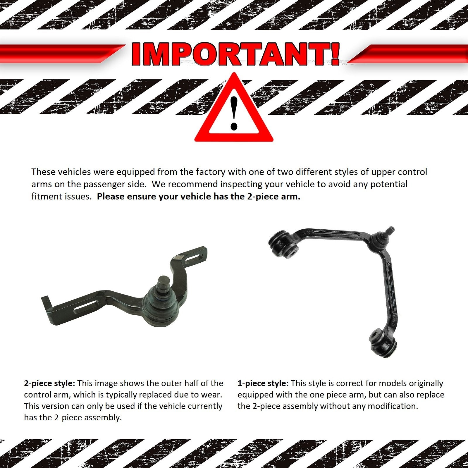 TRQ Upper Control Arm with Ball Joint Set - 2 Piece for 1995-2001 Ford Explorer, 1998-2011 Ford Ranger, 1997-2001 Mercury Mountaine