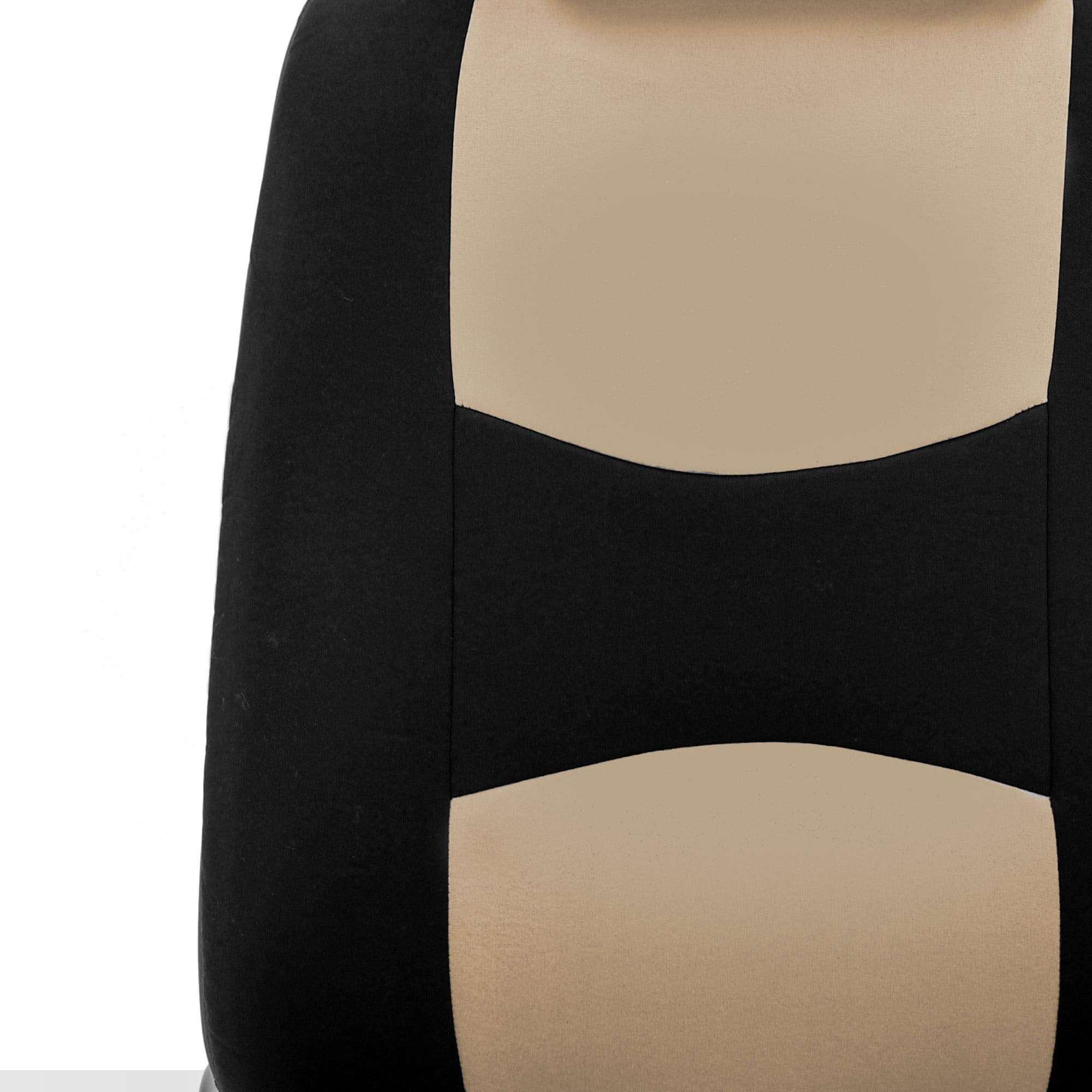 Fh Group Car Seat Covers For Suv, Sedan, Van Beige Front Set In Cloth - Low Back Car Seats Covers With Removable Headrest, Unive