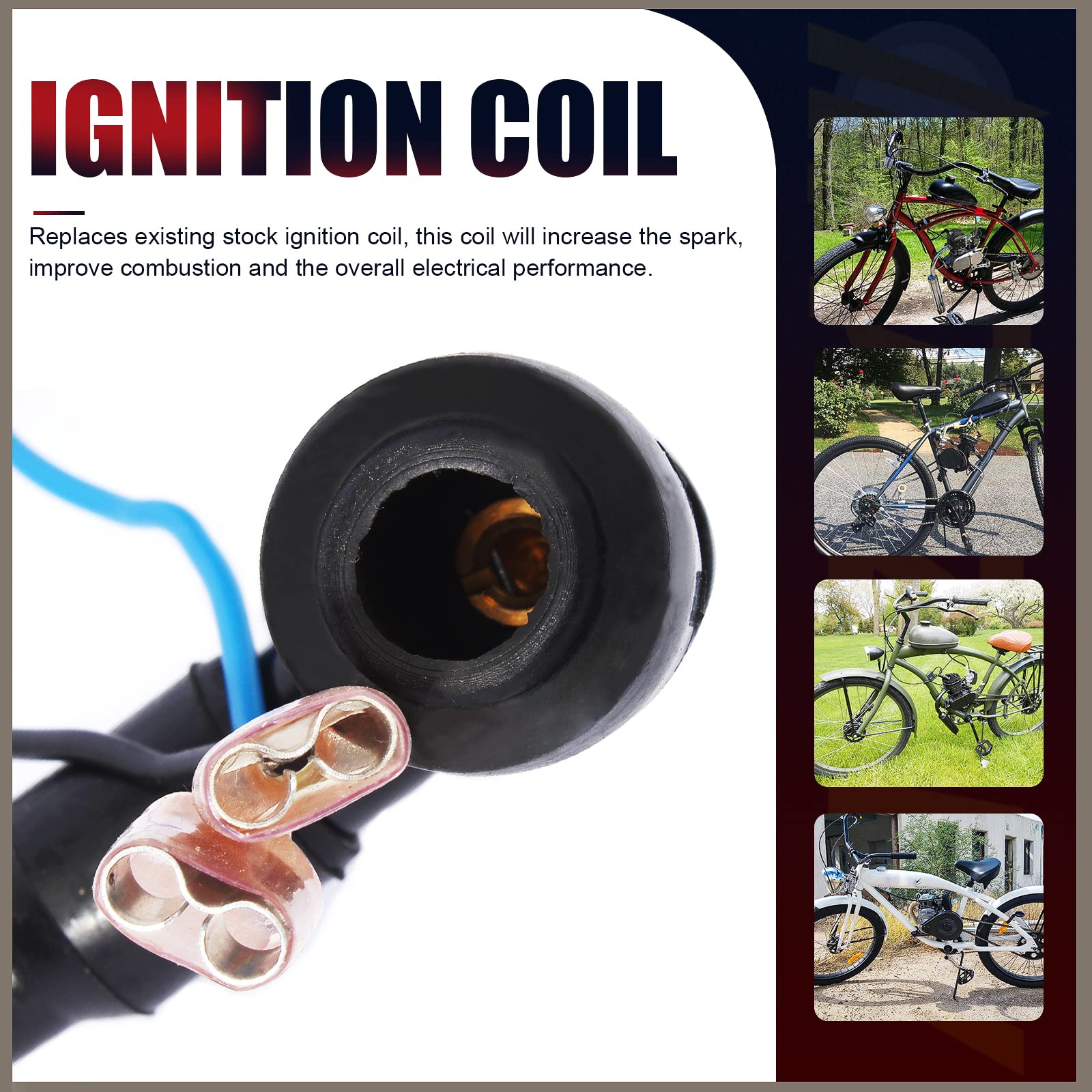QAZAKY CDI Ignition Coil Spark Plug for 49cc-80cc 2-Stroke Engine - Model Z9043-PUK-MFN