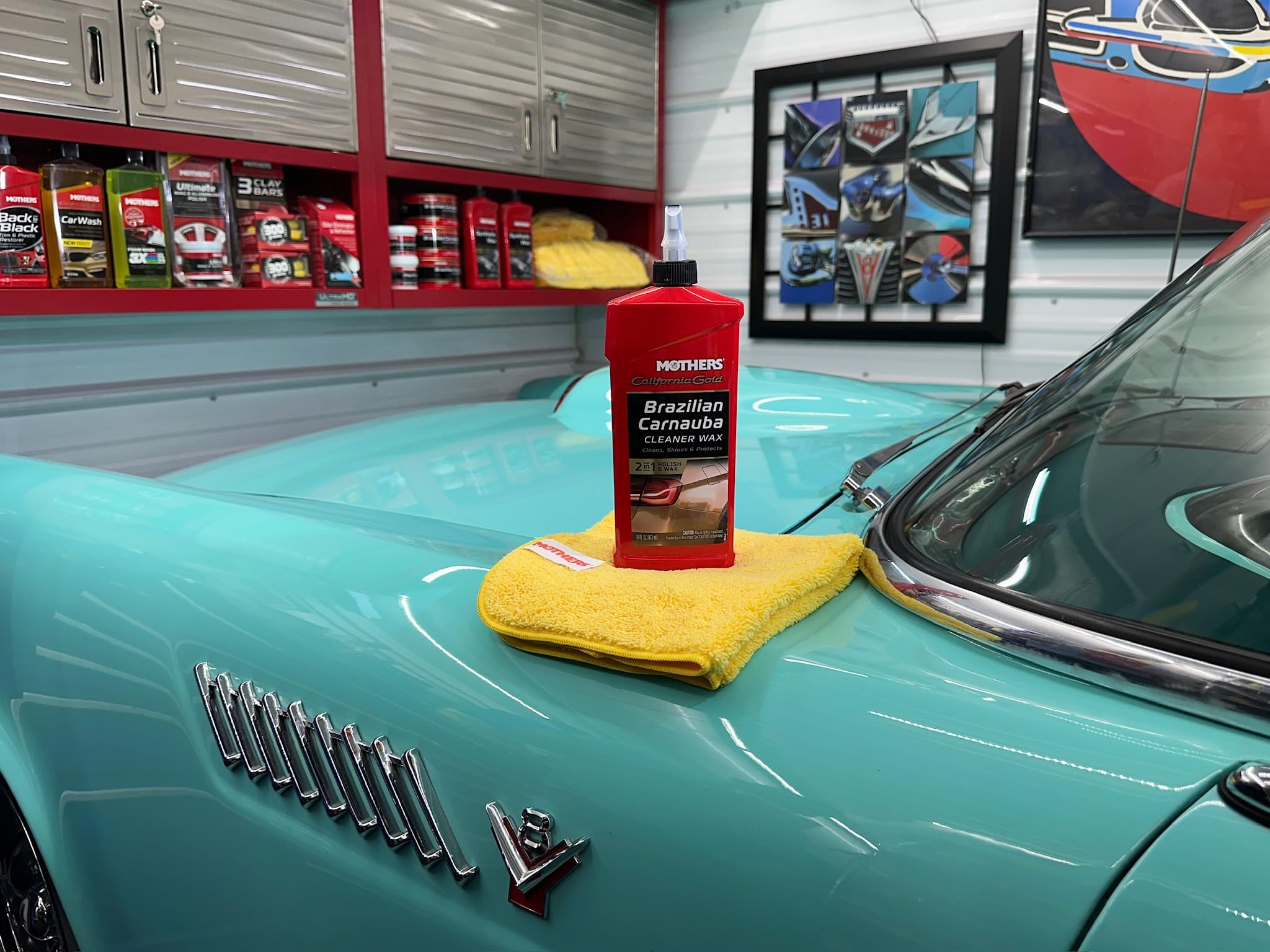 Mothers Carnauba Cleaner Wax 1 Gal - Cleans & Waxes, Removes Oxidation, Gold Finish, Model 05702