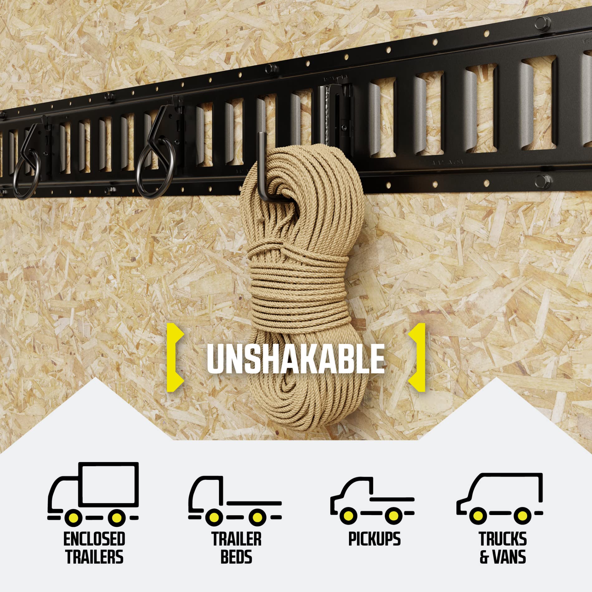 Dc Cargo - E Track J Hooks (2'' - 4 Pack) - Vertical E Track Accessories - Hanging Hooks For Your Etrack Rail System - Use In En