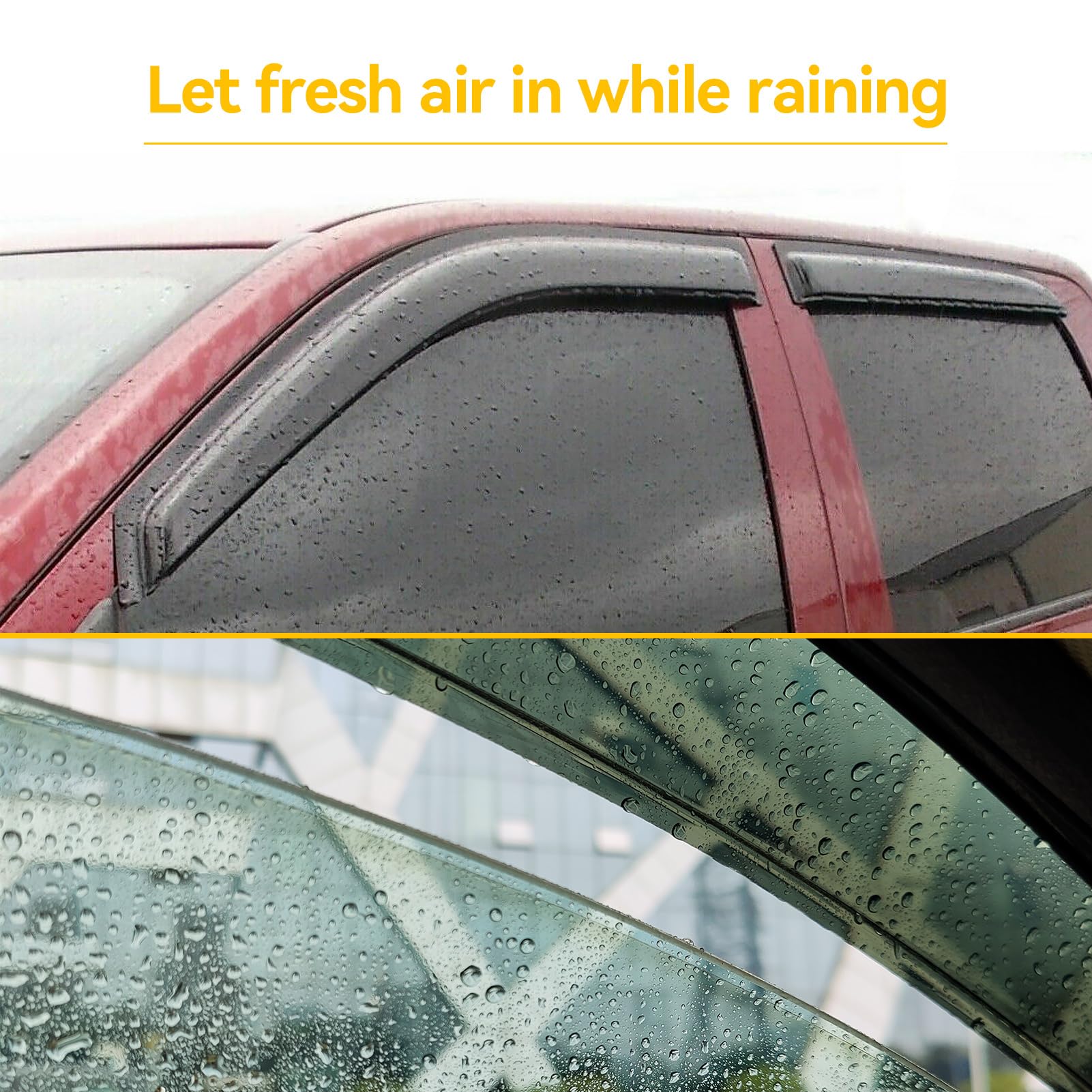 In-Channel Window Rain Guards Visors For 1993-2011 Ford Ranger Regular/Extended Cab, 2Pcs Window Vent Wind Shades Deflectors