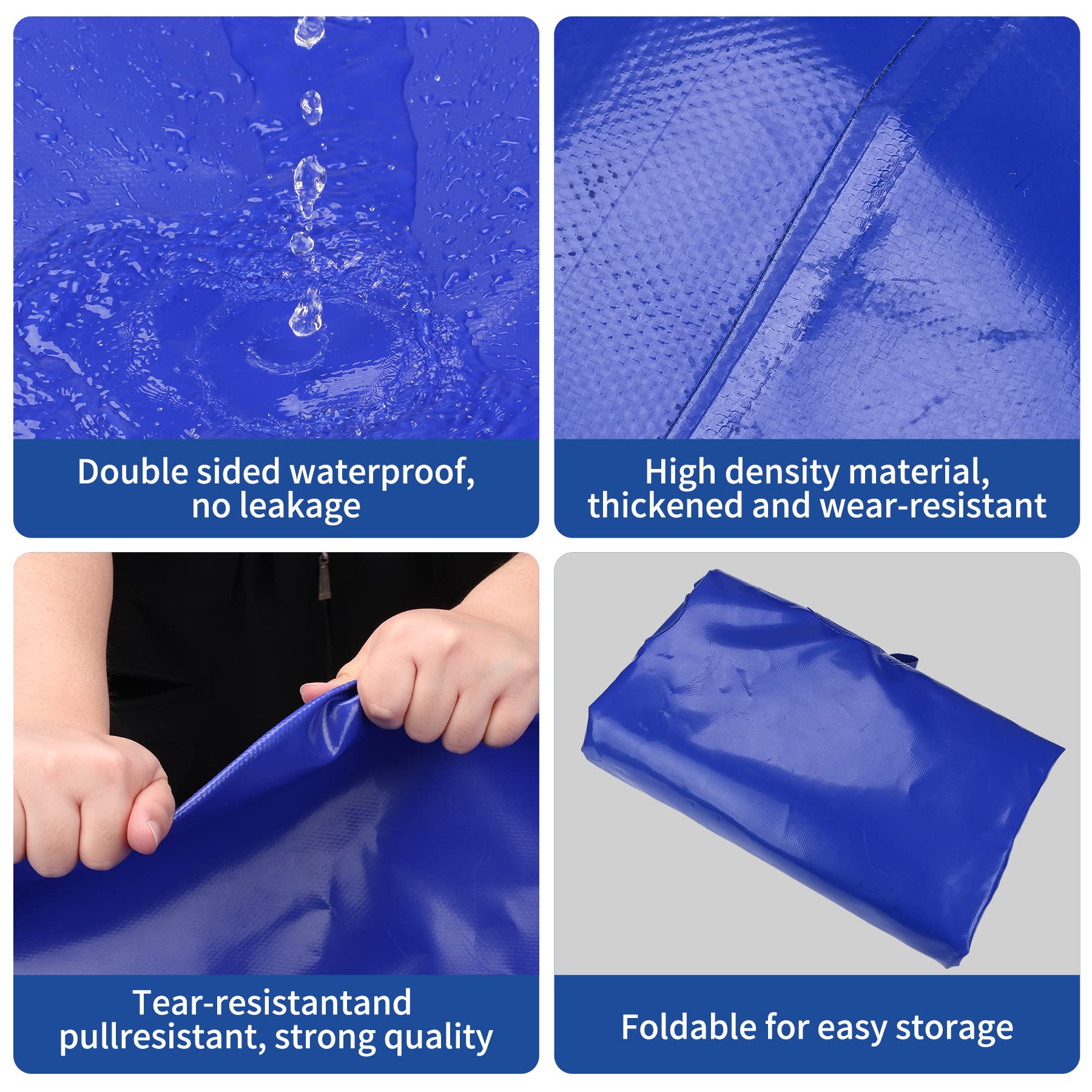 GHOSOONE Water Bladder Tank 1000L/264Gal, Foldable PVC Storage Container, Blue, Ideal for RVs, Trucks, Fire Prevention, Drought Resistance