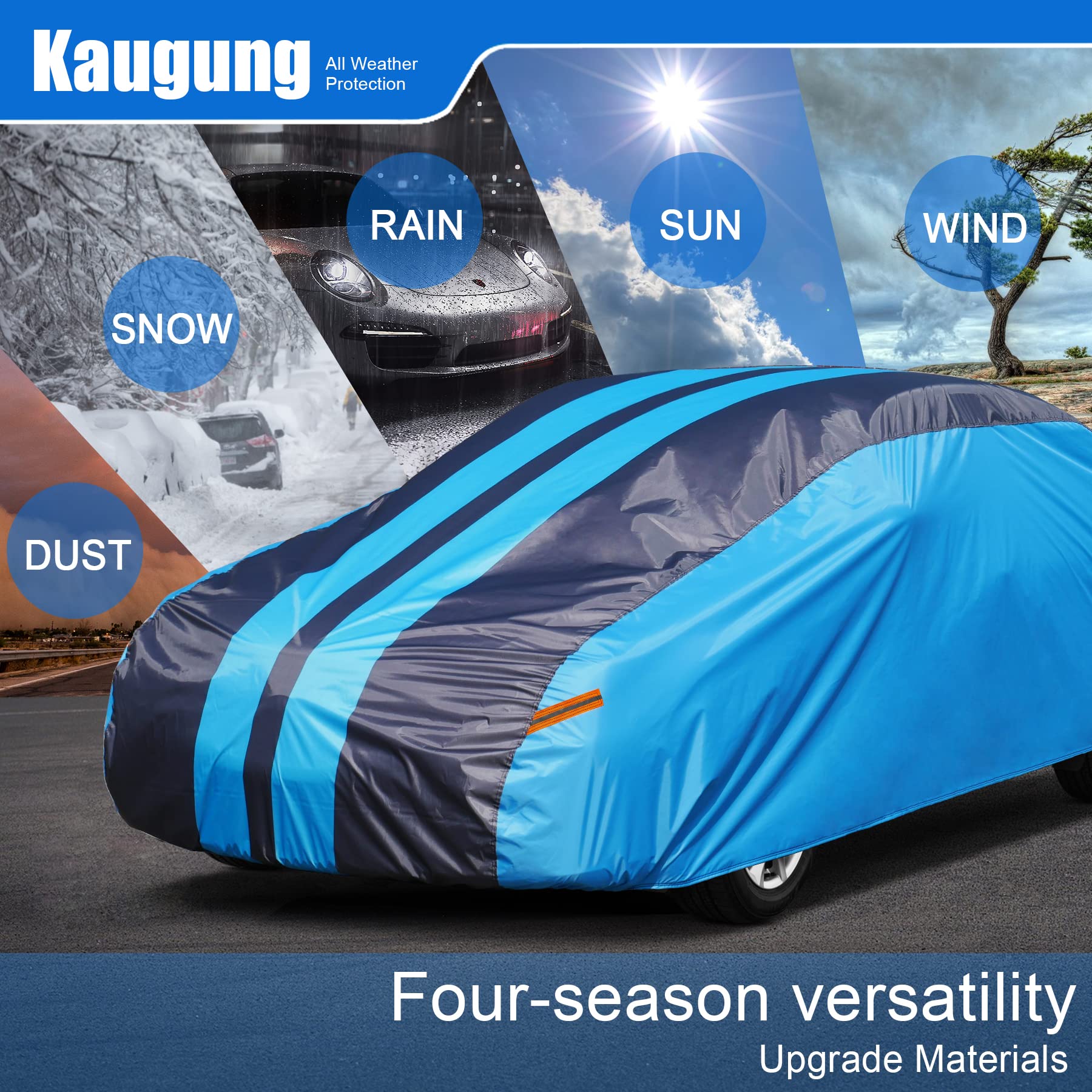 Kaugung Car Cover Waterproof Custom Fit Pontiac Firebird(1982-2002), Full Exterior Cover for Automobiles Lightweight Resistant O