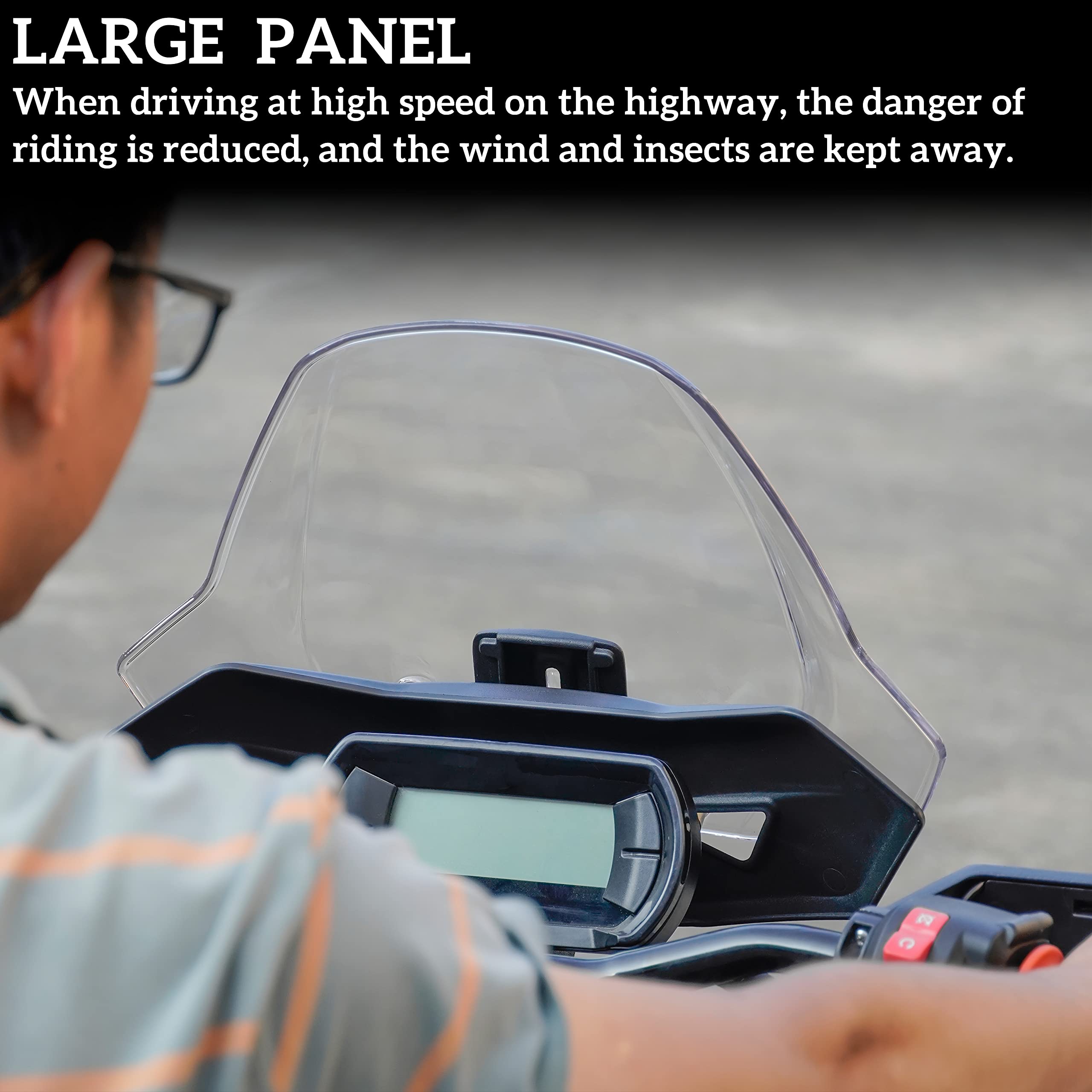 SAUTVS Adjustable Front Windshield for Can-Am Ryker 600/900 - Clear Polycarbonate Hard Coated, Fits All Models (1PC)