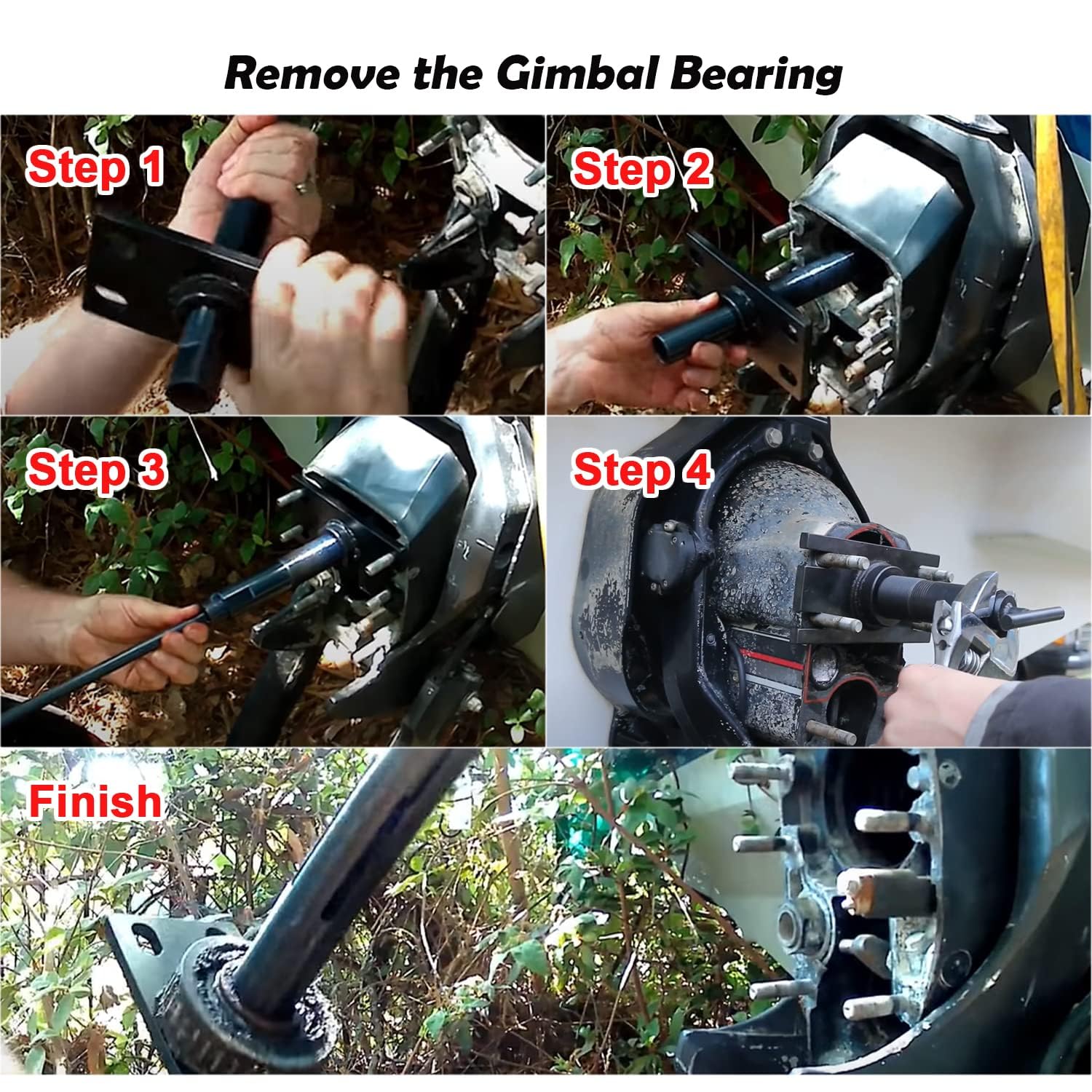 Bonbo Gimbal Bearing Installer & Puller Set - Carbon Steel Tools for Alpha 1, Mercruiser, Bravo, Volvo, Yamaha Sterndrive 89-92