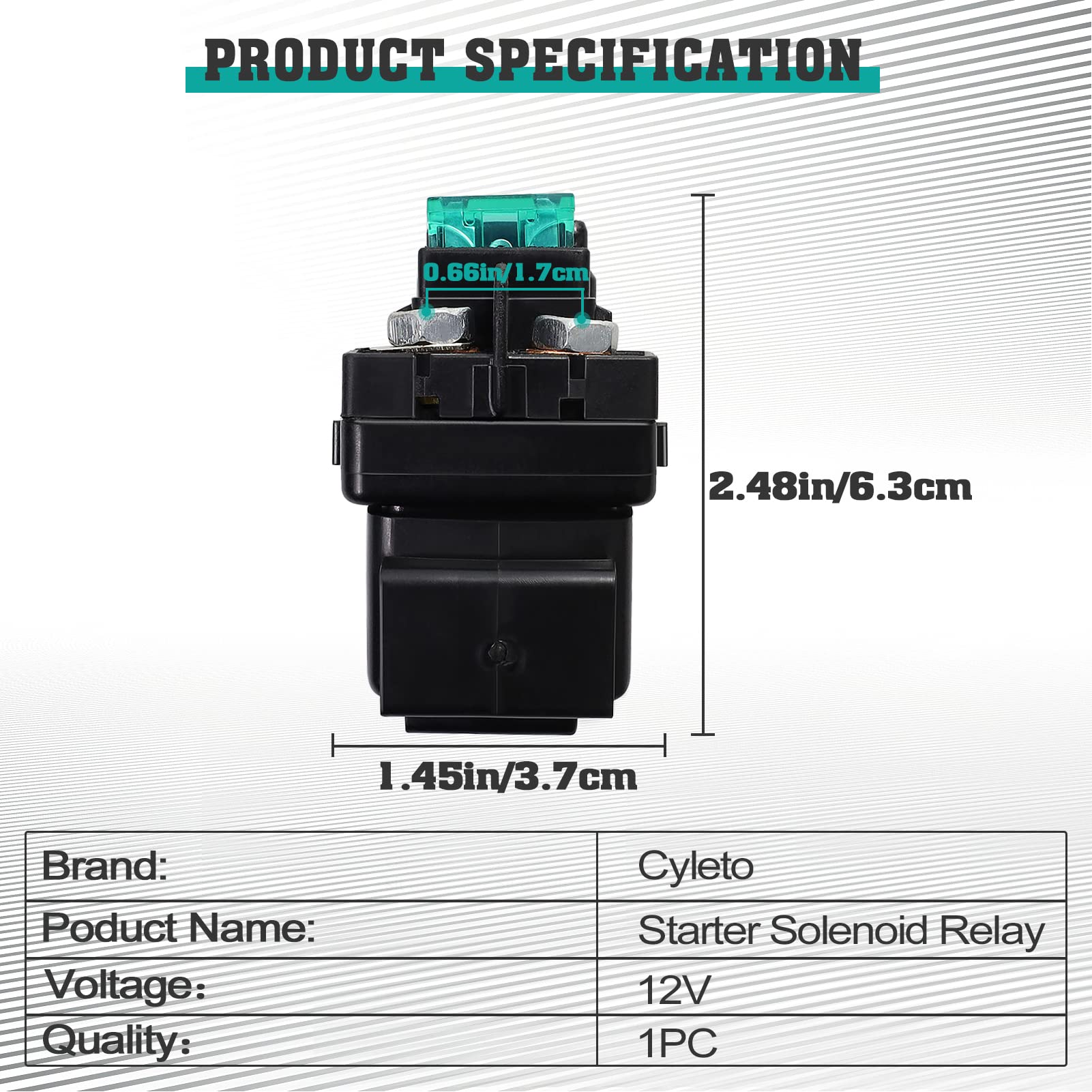 Cyleto Starter Solenoid Relay for Arctic Cat 400/500 & Suzuki LT-A500F Quadmaster (1998-2005)