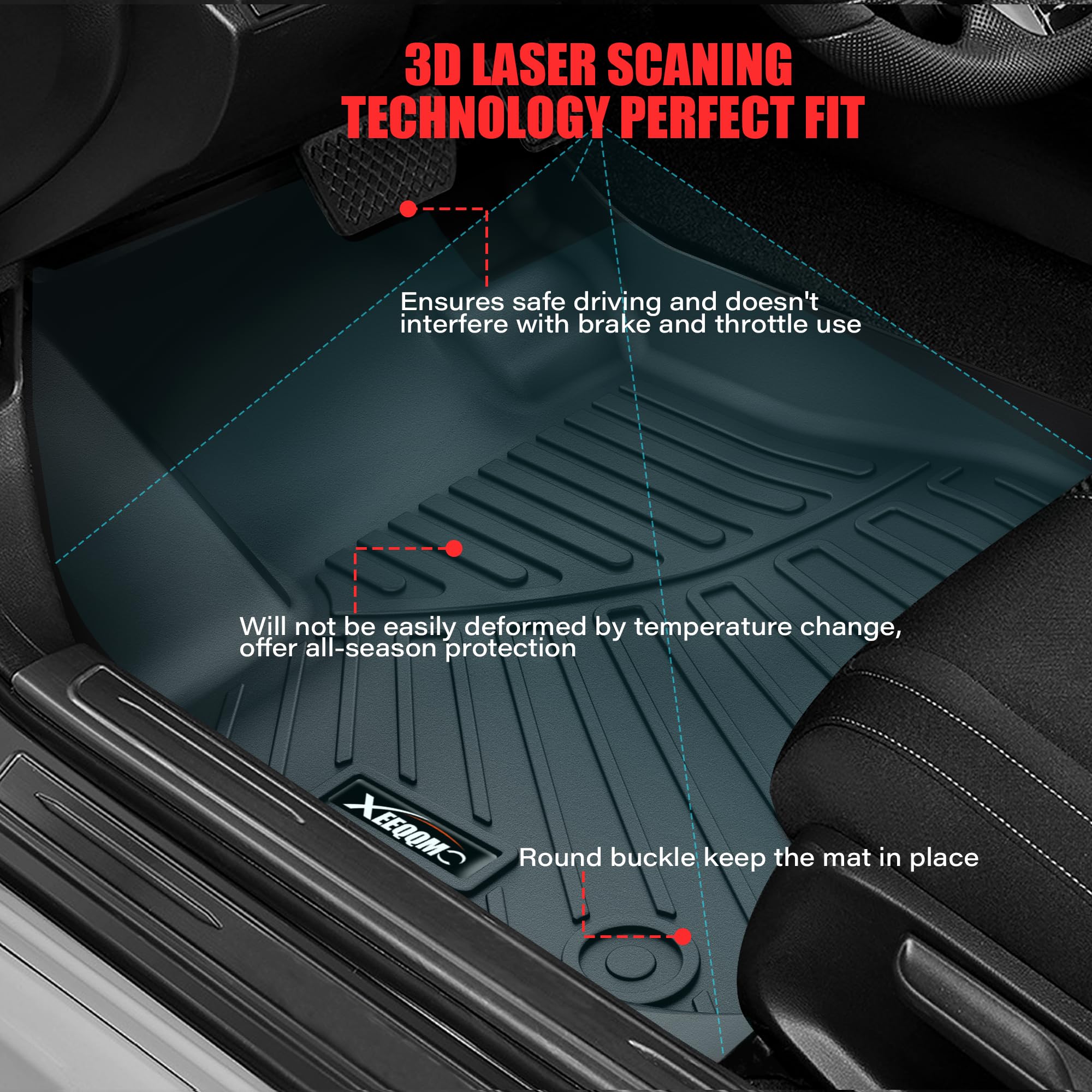 Floor Mats For 2025 Chevrolet Equinox Fuel (Not For Ev) Trunk Mat With Backrest Mat All Weather Tpe Rubber Floor Liner Set Cargo