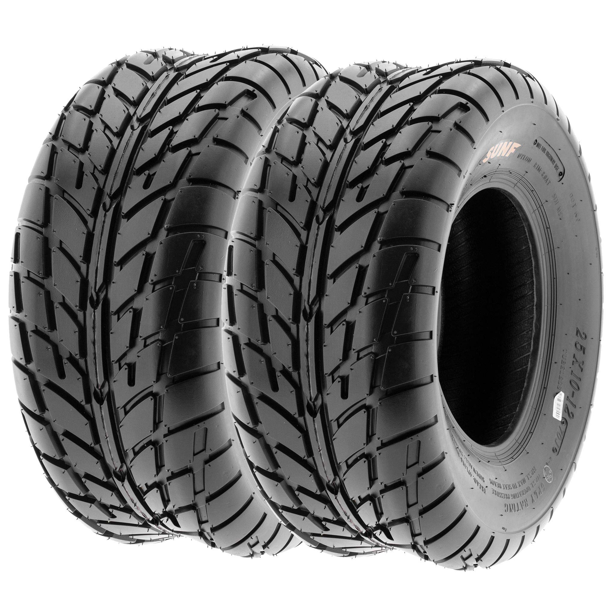 Pair of 2 SunF A021 TT Sport ATV UTV Dirt Track & Flat Track Tires 25x10-11, 6 PR, Tubeless