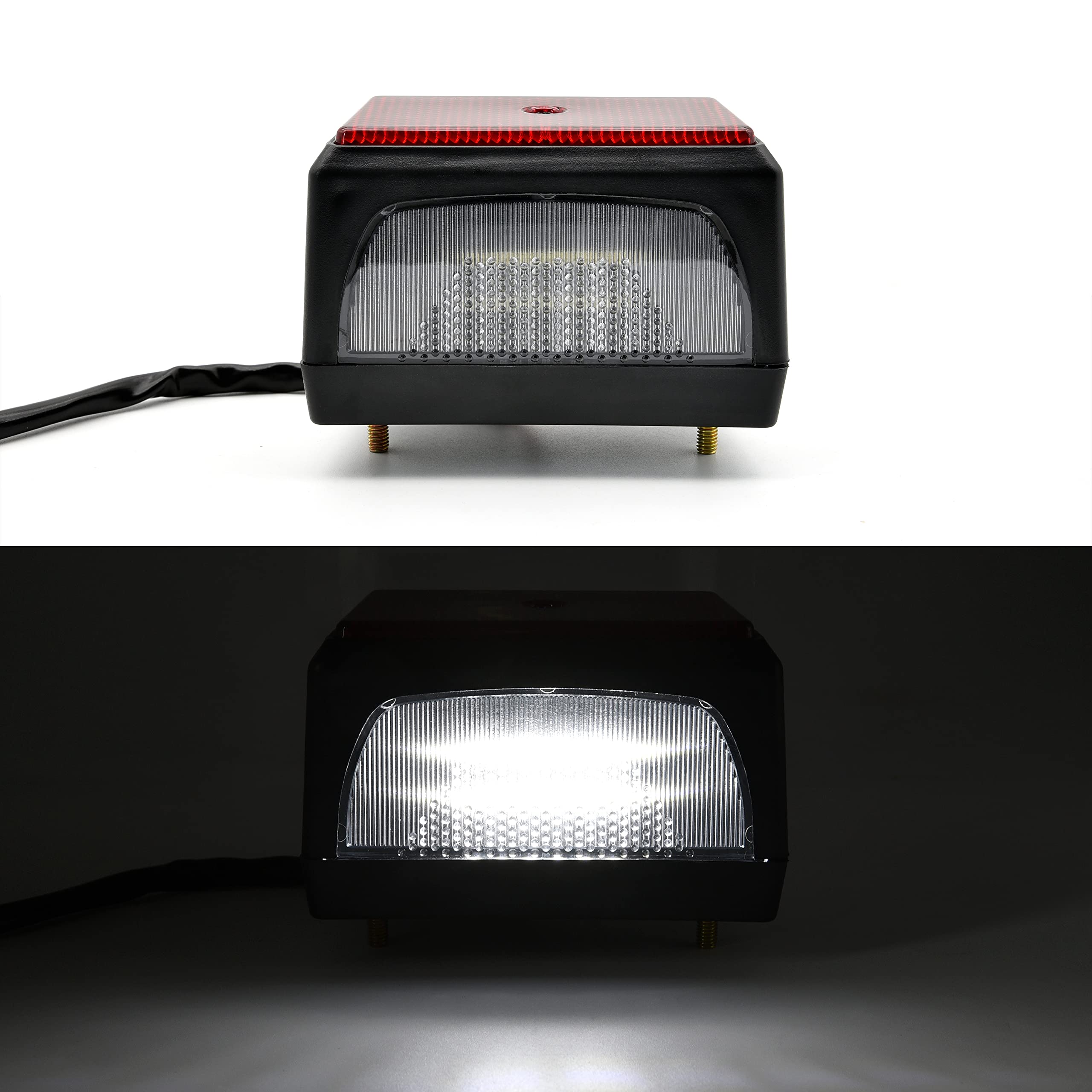SAUTVS LED License Plate Light Kit for Can-Am Spyder F3, Red, Plastic, Model ZP-YJ-030602-031, 1PCS, Replace #710003348