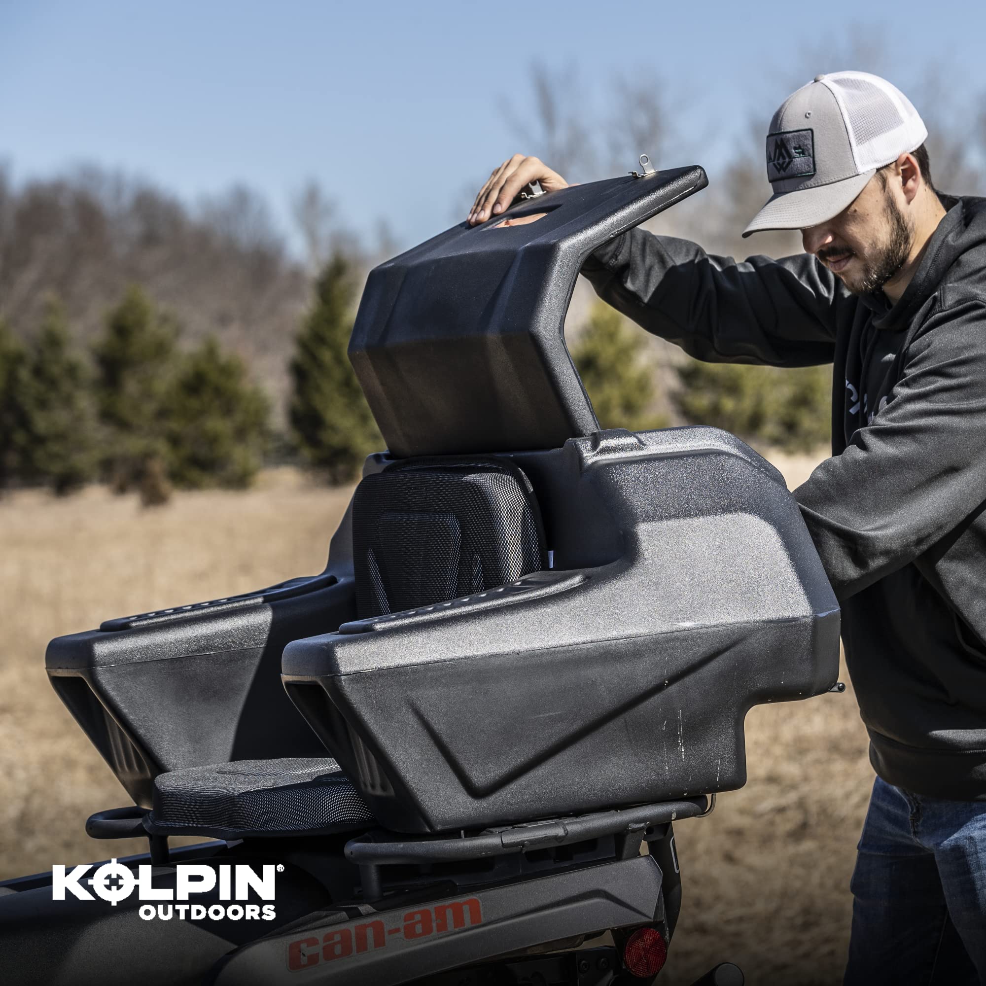 Kolpin ATV Rear Helmet Box - Model 4438, Small Size, Black, Durable Polyethylene (PE) Material